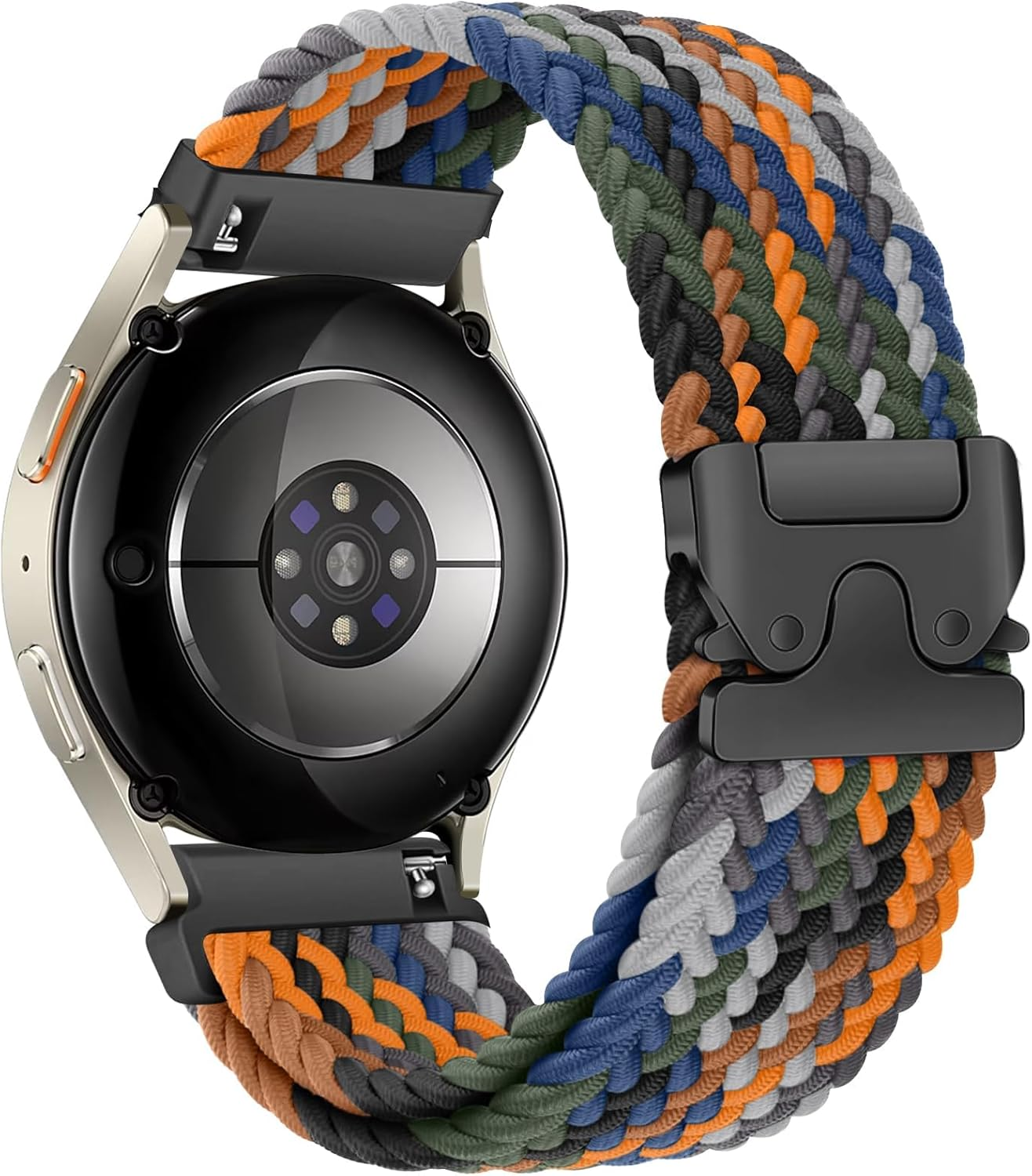 20Mm Braided Solo Loop for Samsung Galaxy Watch 7 FE 6 5 4 40Mm 44Mm/Watch 6 4 Classic Band 42Mm 46Mm 43Mm 47Mm/Galaxy Watch 5 Pro Band 45Mm/Active 2,Parachute Buckle Elastic Soft Nylon Sport Band - Chartreuse image number 5