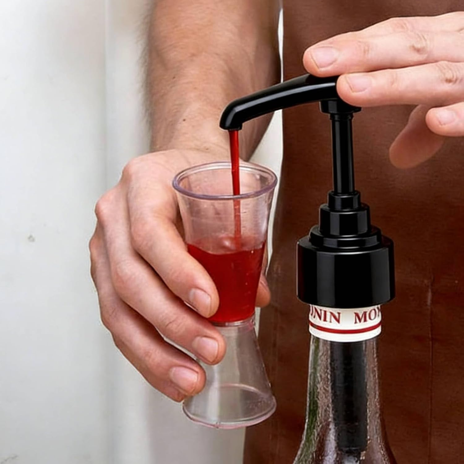 RIZGHWOY 8Ml Syrup Pump Dispenser Adjustable Cutting Tube for Sauce Bottle and Monin 1883 Syrup for Coffee Cocktail Milkshake (Black) image number 3
