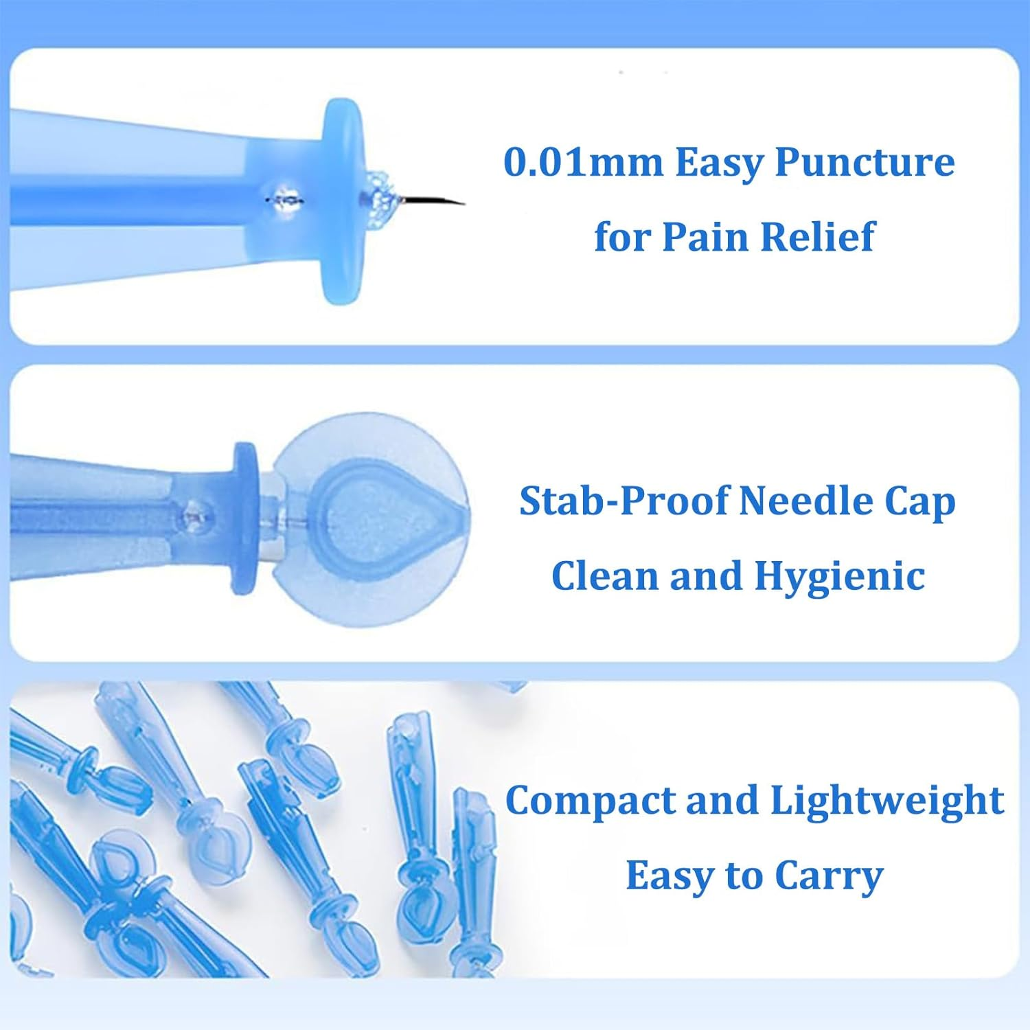 50Pcs Disposable Blackhead and Blemish Remover Tools for Acne, Whitehead, Comedone Removal - Pimple Popper Set for Salon and Home Use(Blue） image number 4