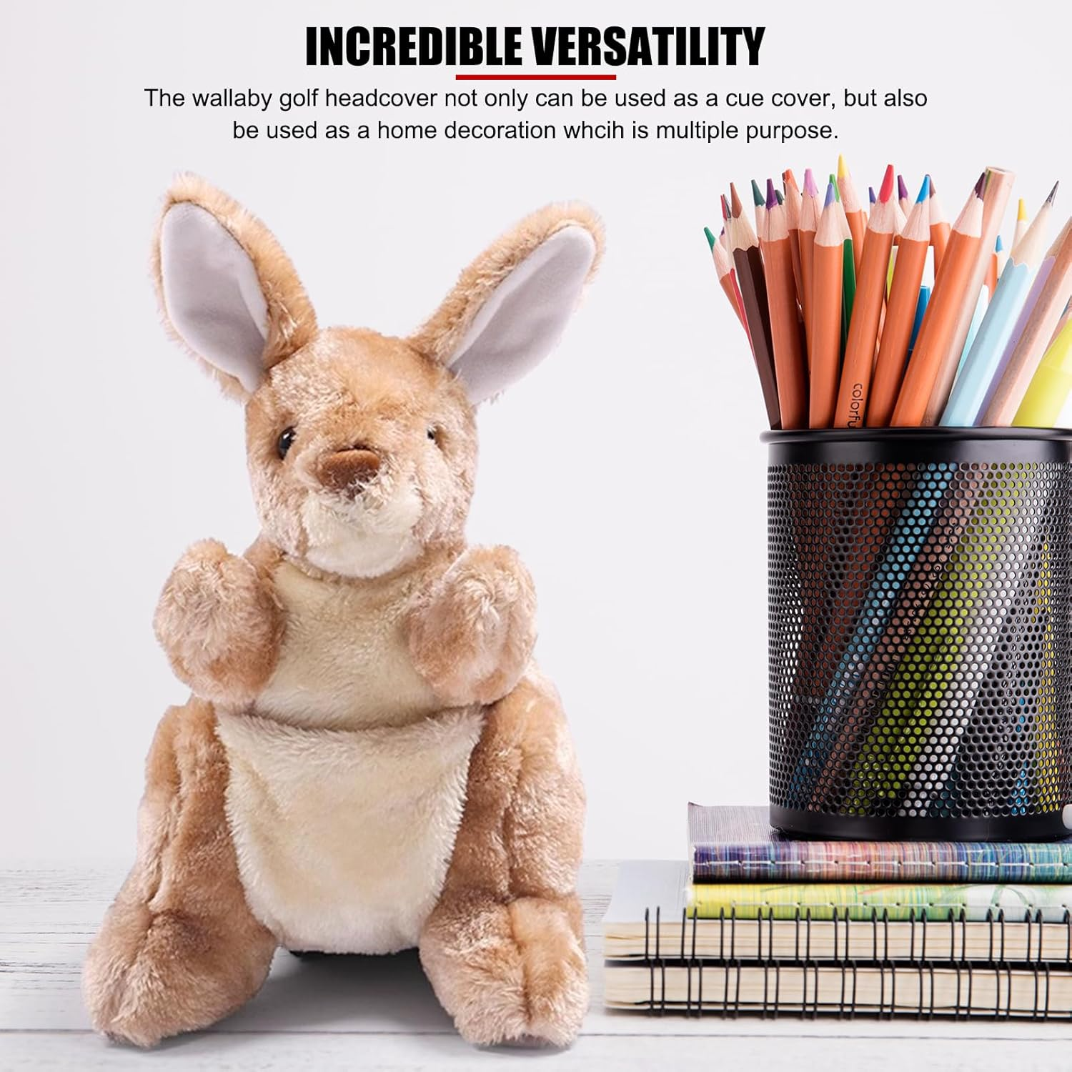 EVTSCAN Golf Club Head Cover, Soft Plush Universal Driver Headcover with Animal Kangaroo Shape, Fits All Standard Driver Head Sizes up to 460Cc image number 6