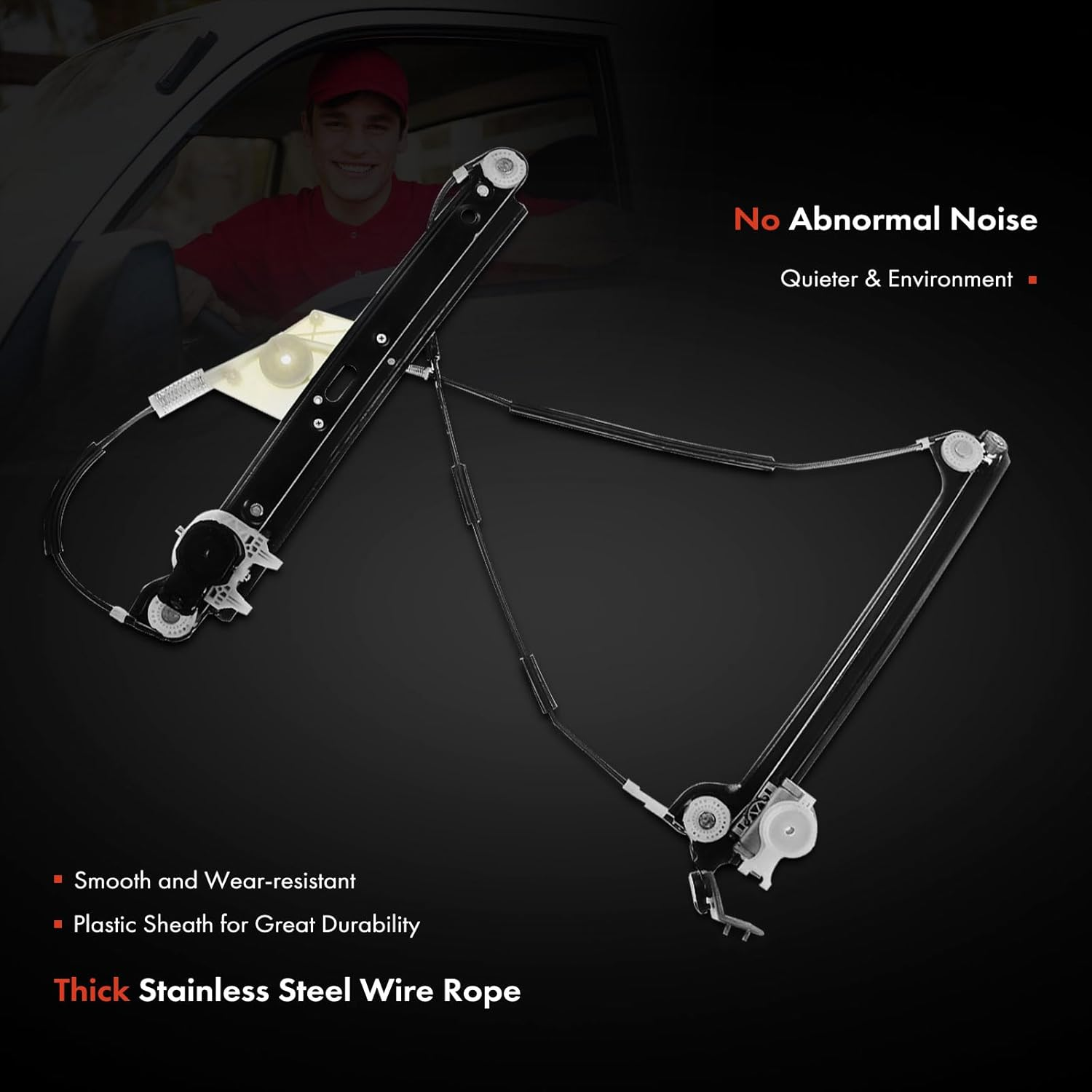 Frankberg 1X Electric Window Regulator Front Left Compatible with E81 E82 E88 116 118 120 123 125 135 Hatchback Coupe Convertible 2006-2013 51337165595 image number 1