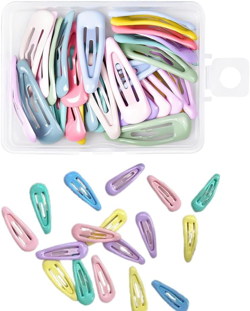 50 Pcs Snap Hair Clips, 1.2 Inch Metal Mini Barrette Hair Clips, Candy Color, for Hair Accessories, or Head Decorations image number 2