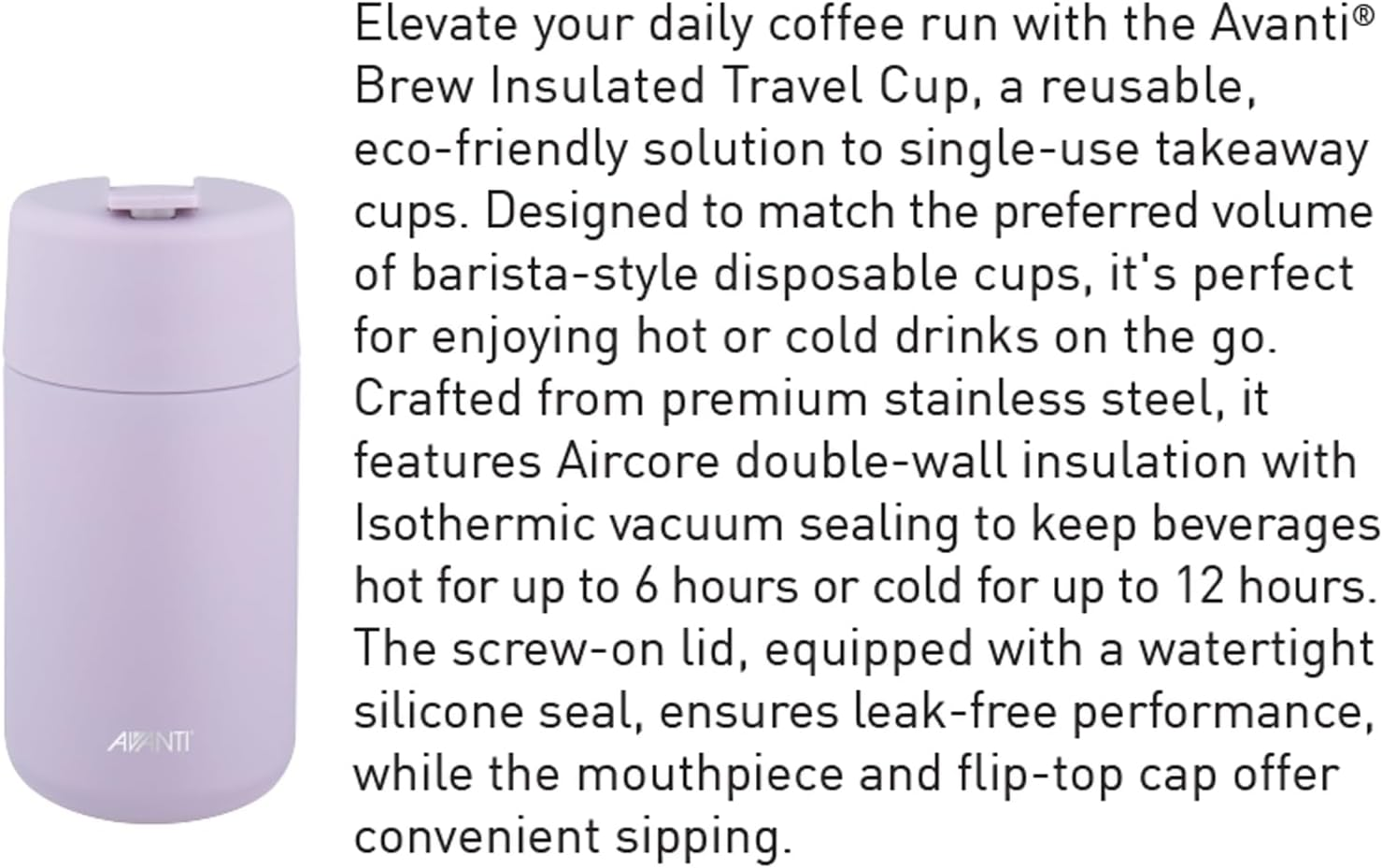 Avanti Brew Insulated Travel Cup, 400Ml, Lilac - Blush Pink image number 2