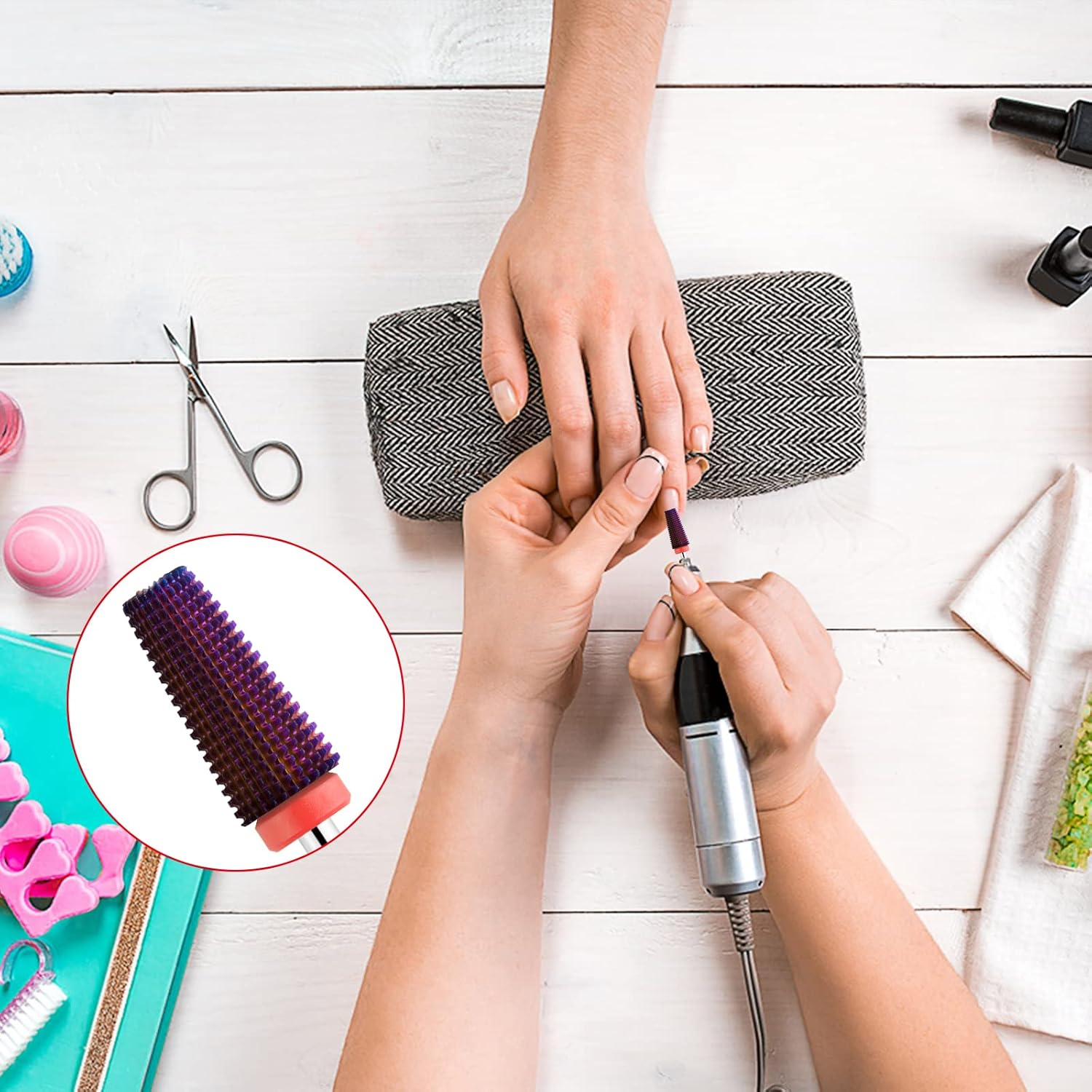 BNG 5-In-1 Cutter Bit for Gel Nails, Carbide Nail Cutter for Acrylic Nails, Professional 3/32 Inch Electric Nail Drill, Tungsten Steel Bits Manicure Pedicure Salon Tool (Fine, Purple) image number 6