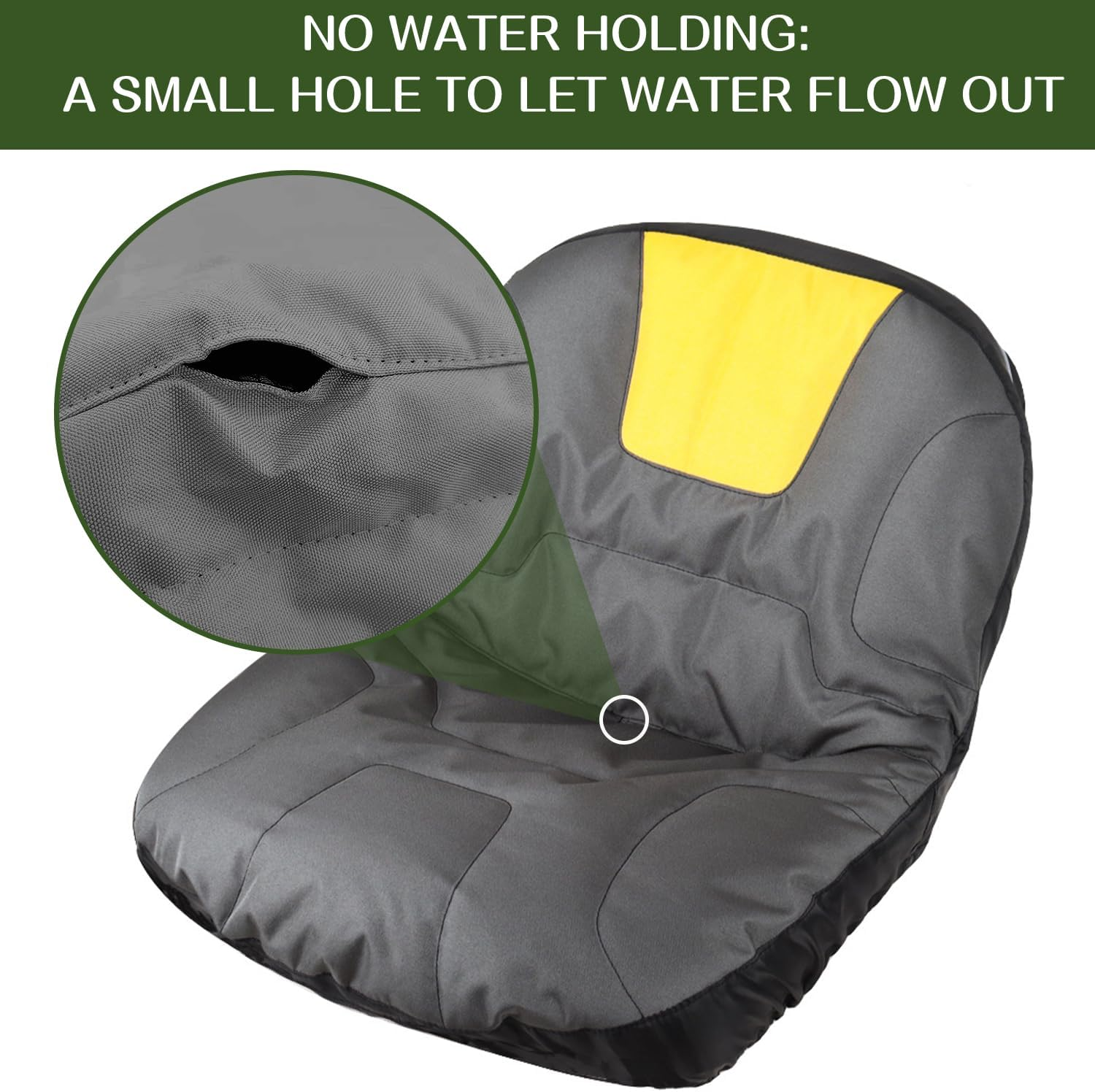 Riding Lawn Mower Seatcover, Heavy Duty Polyester Oxford Tractor Seatcover with Padded Cushion Surface, Durable Seat Cover Fits Craftsman,Cub Cadet,Kubota Lawn Mower Tractor (L-Armrests) image number 1