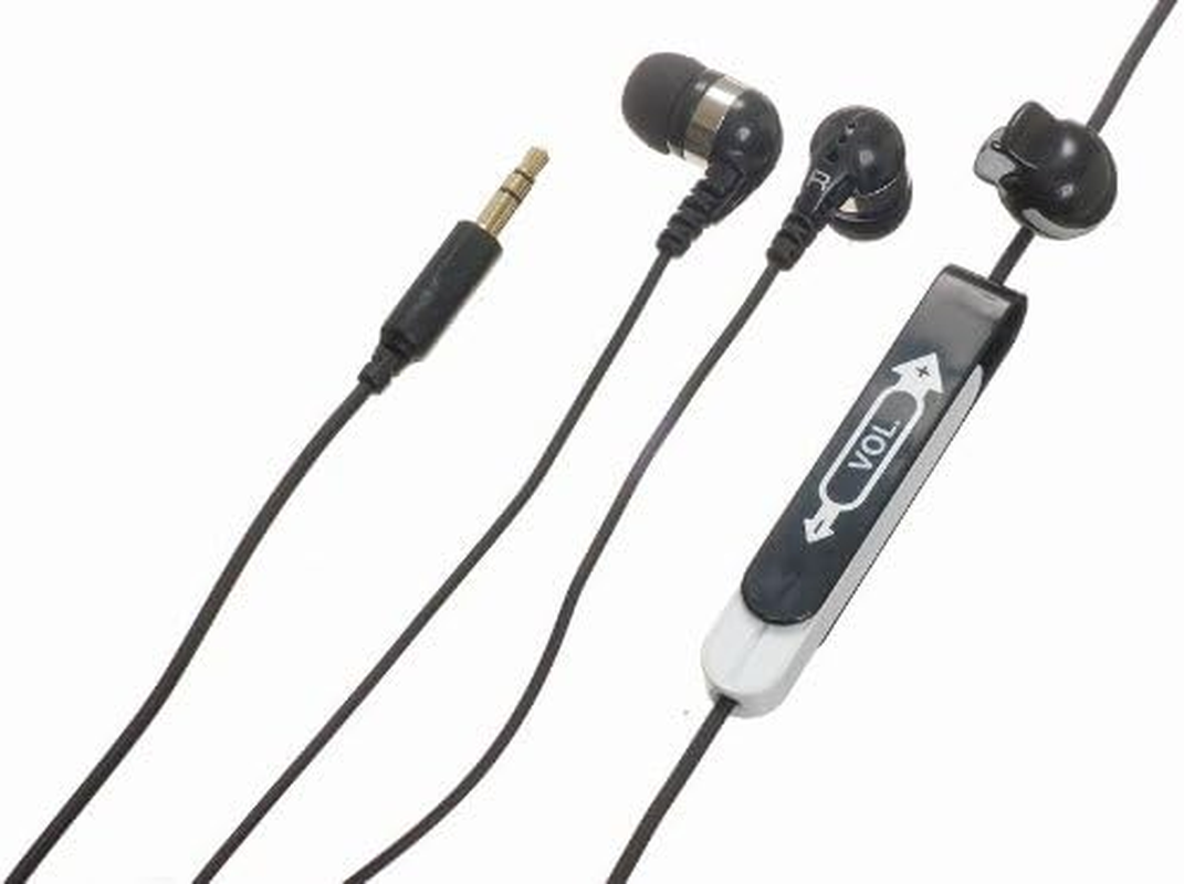 Yazawa VR120BK Volume Control Fix Earphones, Black