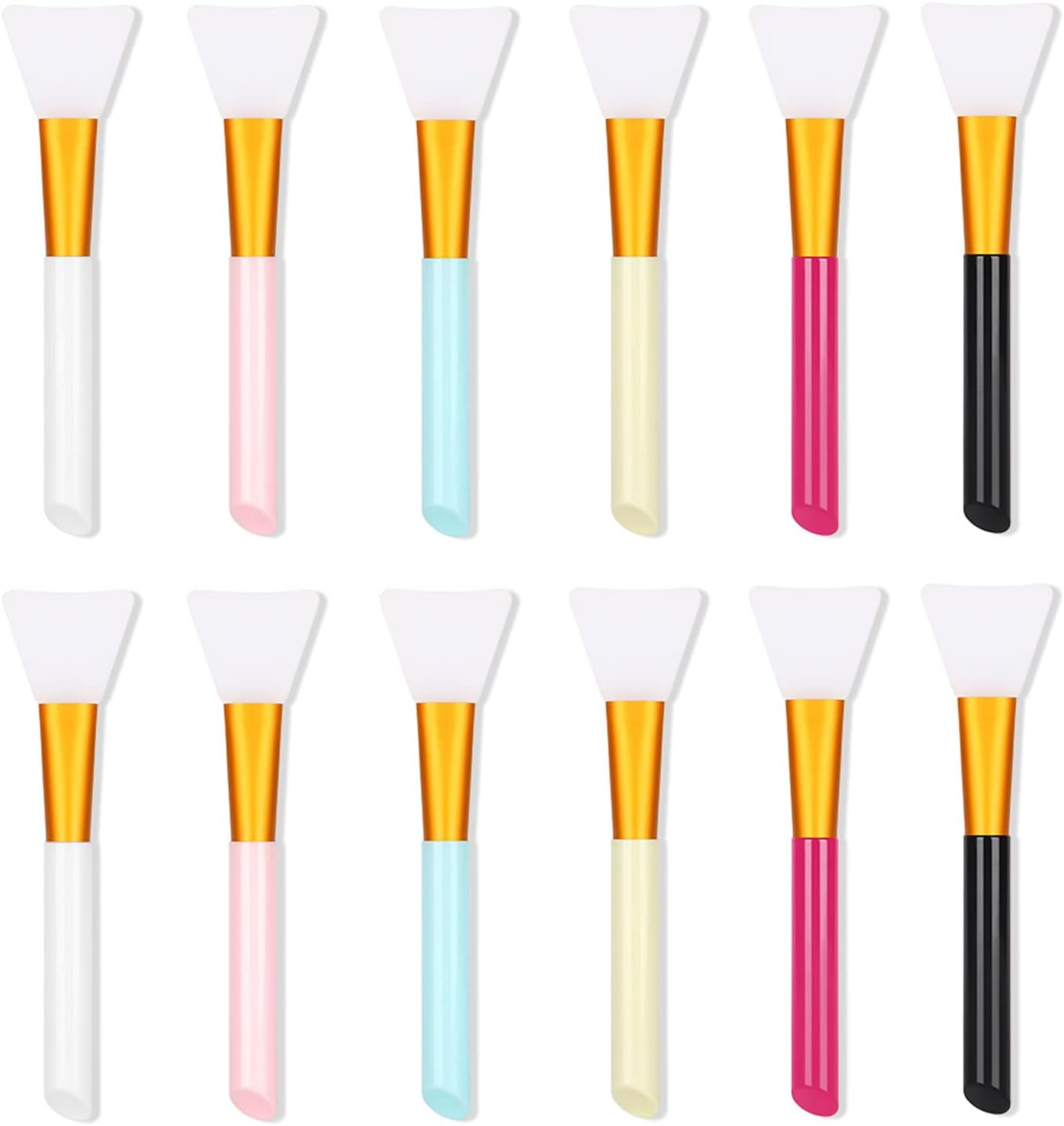 Silicone Face Mask Brush, Mask Beauty Tool, Soft Silicone Facial Mud Mask Applicator Brush 12 Pcs image number 1