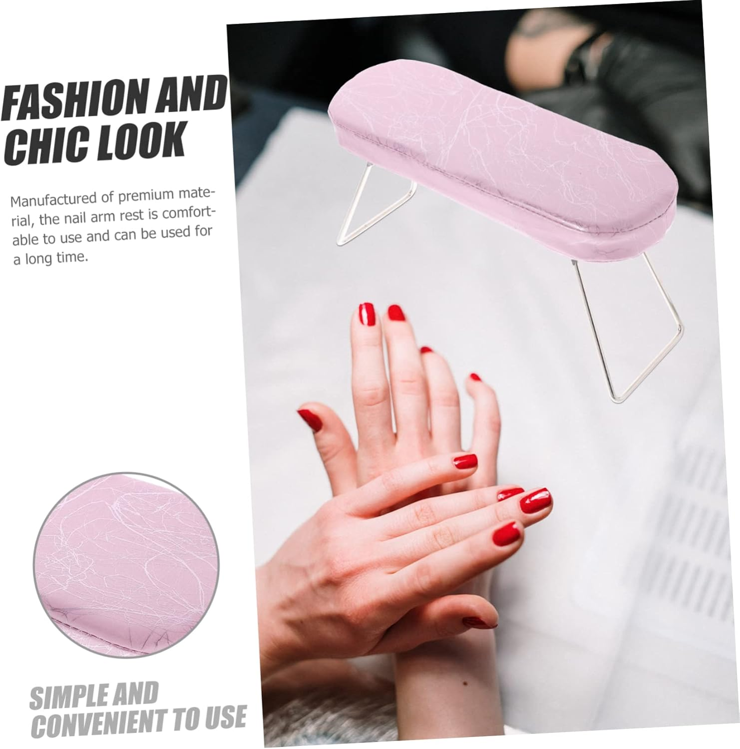 Healeved Nail Hand Rest Pillow Comfortable Nail Arm Support for Manicure for Enhanced Client Easy to Clean Material for Home And - White image number 5