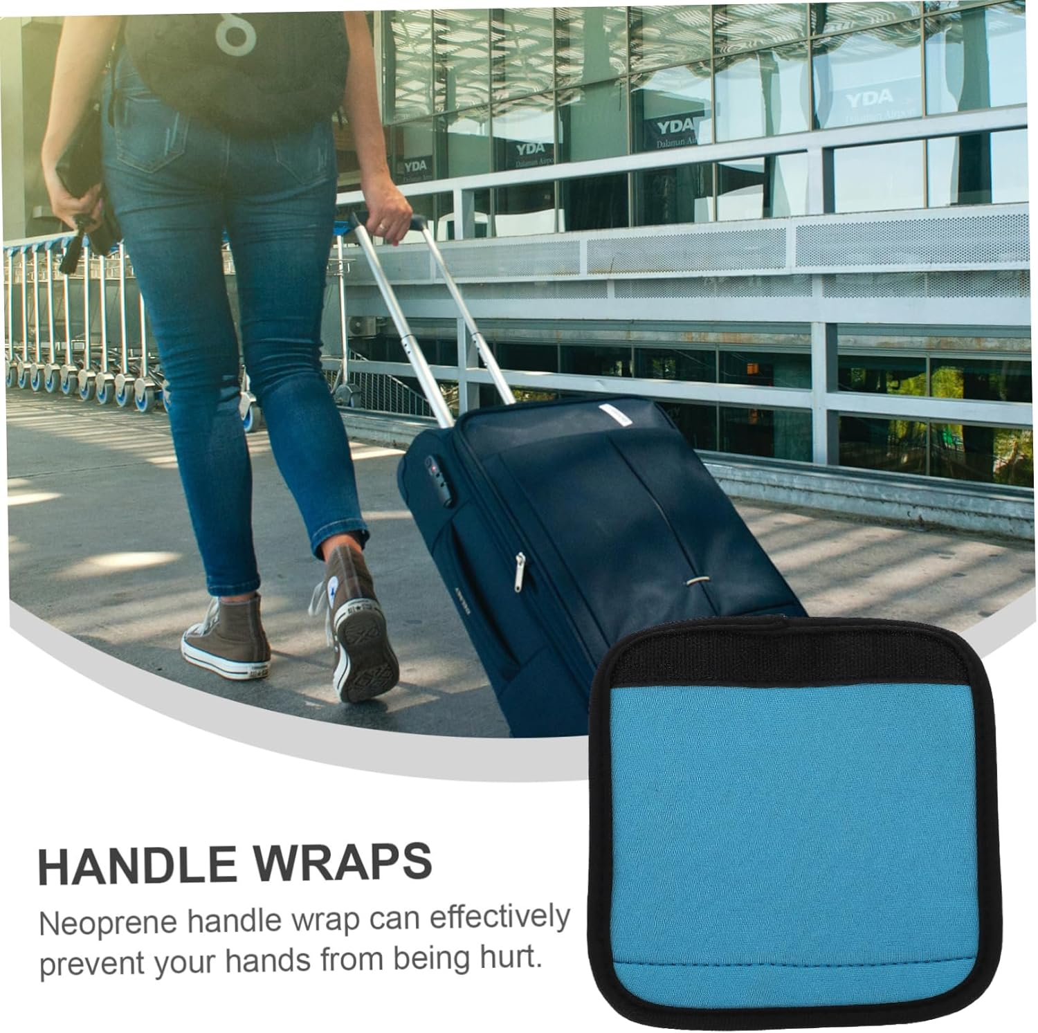 WRITWAA 2Pcs Neoprene Luggage Handle Wraps Hand Protectors for Traveling Case Luggage Handle Saddles for Suitcase Protection during Travel image number 2