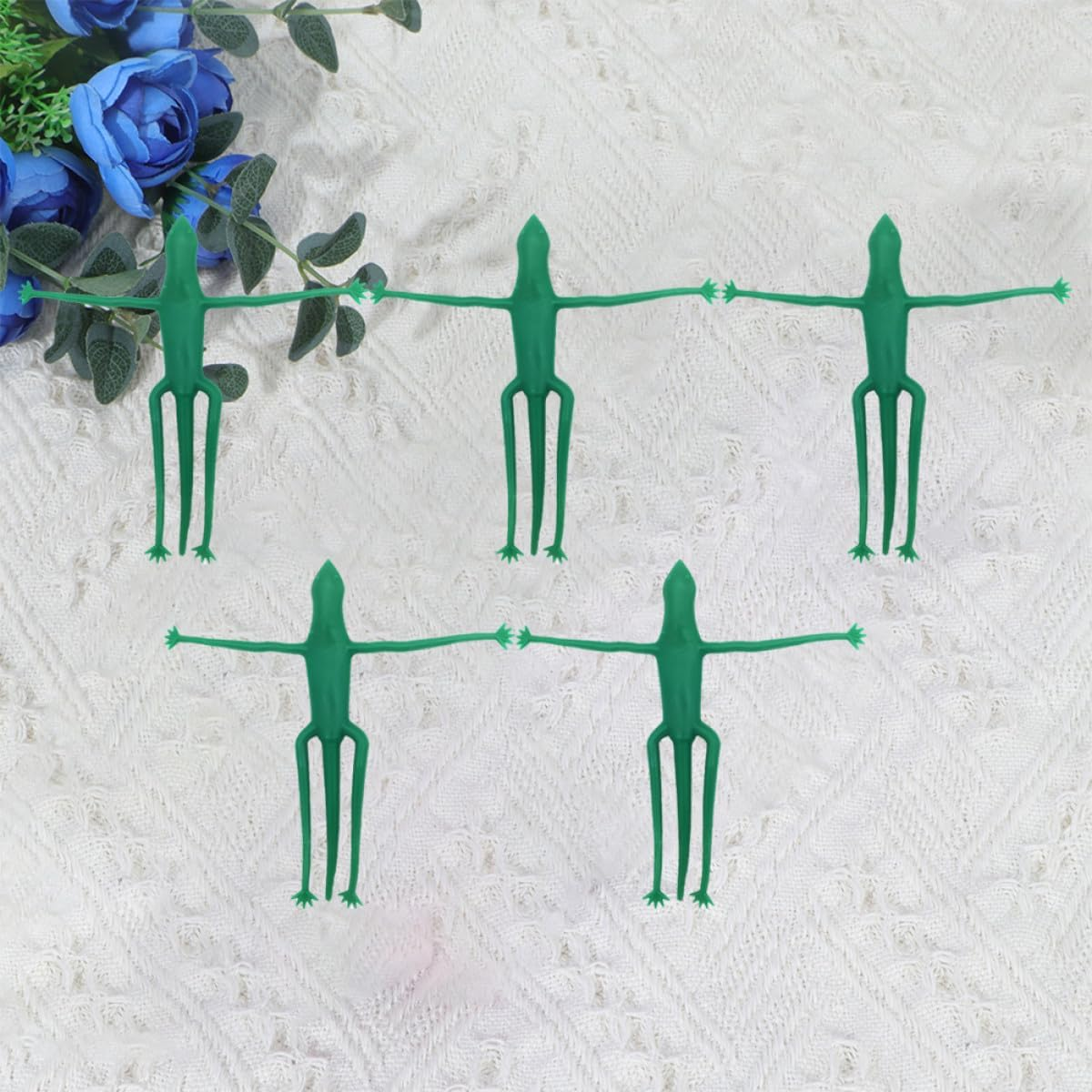 LALAFINA 5PCS Cartoon Animal Garden Ties Lizard Style Green Plant Support Bands Reusable Tree Branch Organizers for Gardening and Decorative Use