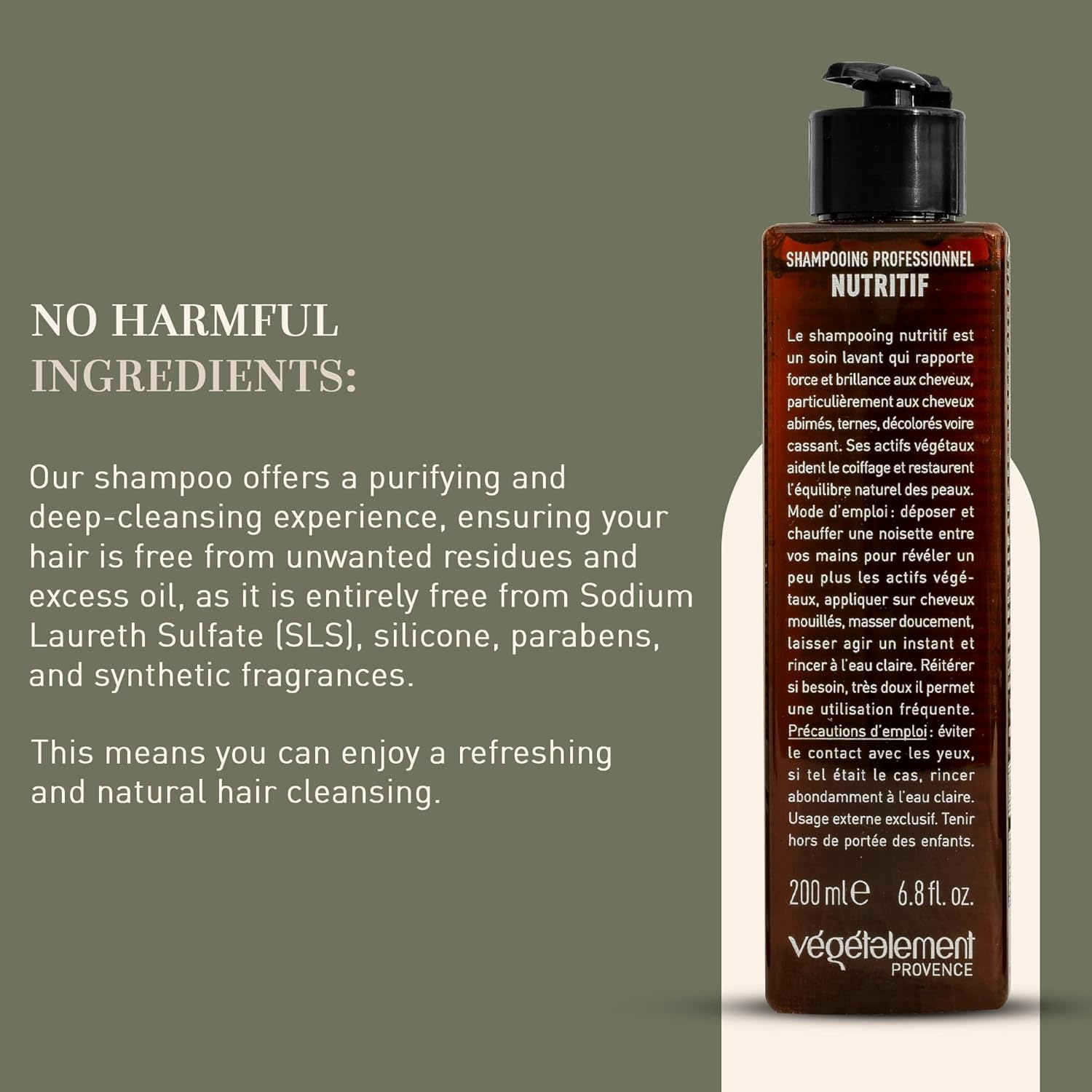 VEGETALEMENT ORGANIC Deep Purifying Organic Shampoo for Oily Hair, Deep Hair Cleansing Shampoo for Long Lasting Result Is Plant Based, Cruelty Free, Birch, Nettle and Eucalyptus (200Ml) image number 5