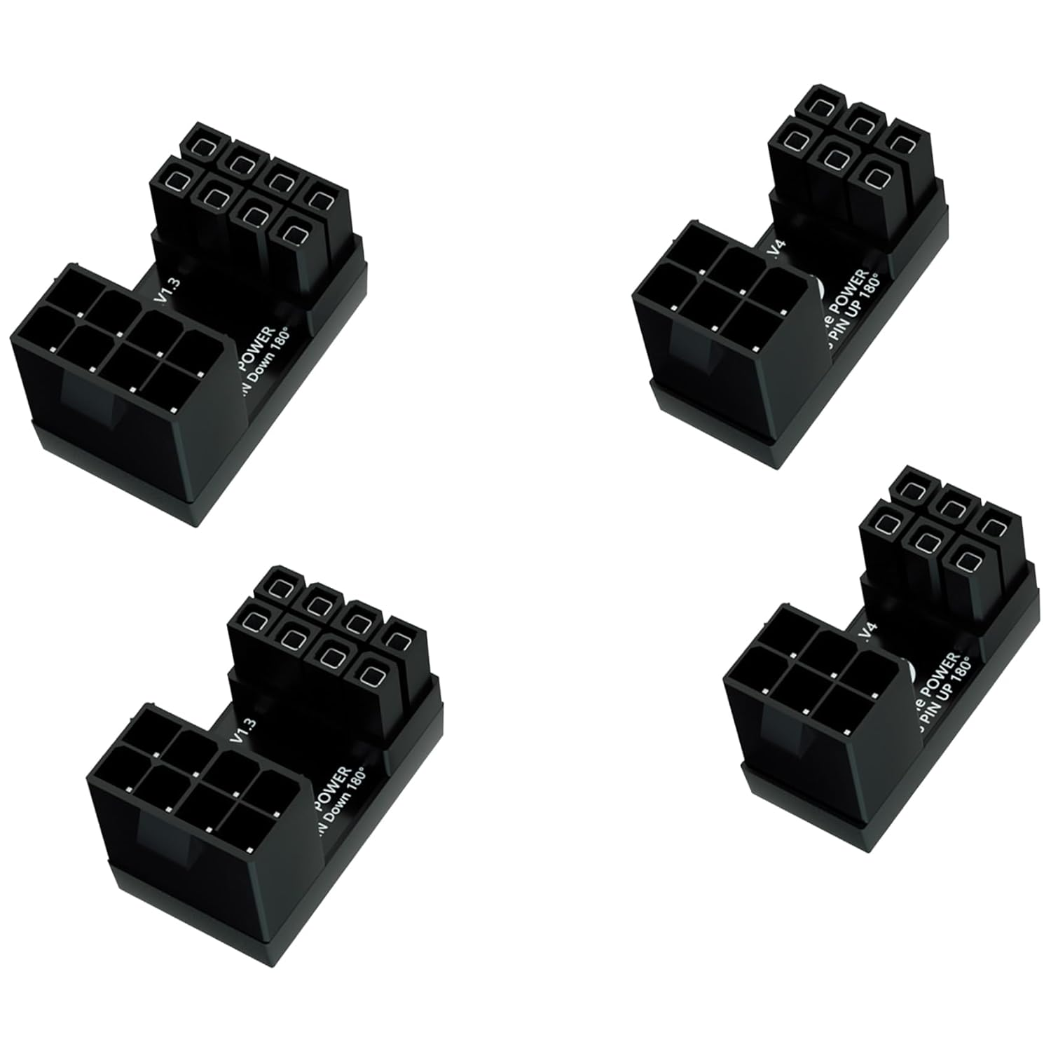 Tunghey 8Pack GPU VGA Pcie 8 Pin 6 Pin U Turn 180 Degree Angle Connector Power Adapter Board for Desktop Graphics Card image number 5