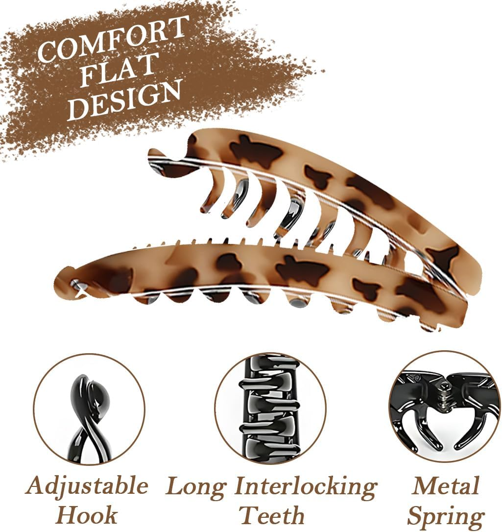 XYTAHDM 5 Pieces Banana Clip Vintage Large Banana Hair Clip Banana Hair Clips for Ladies and Girls Hair Accessory Beauty Headpiece image number 5