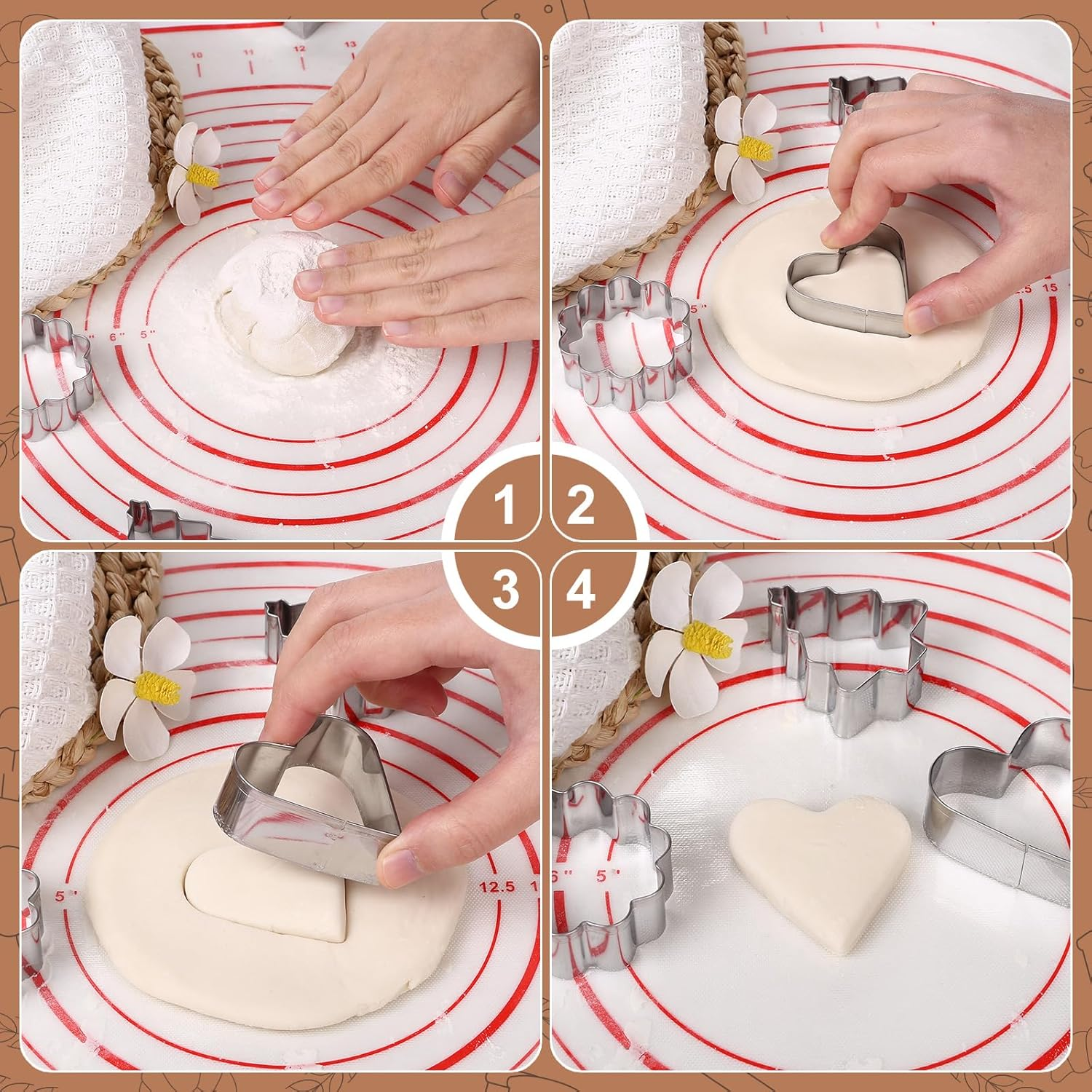 GWHOLE 26 Pcs Cookie Cutter Set, Mini Animal Unicorn Classic Shape Cookie Cutters for Kids Christmas Winter Holiday image number 1