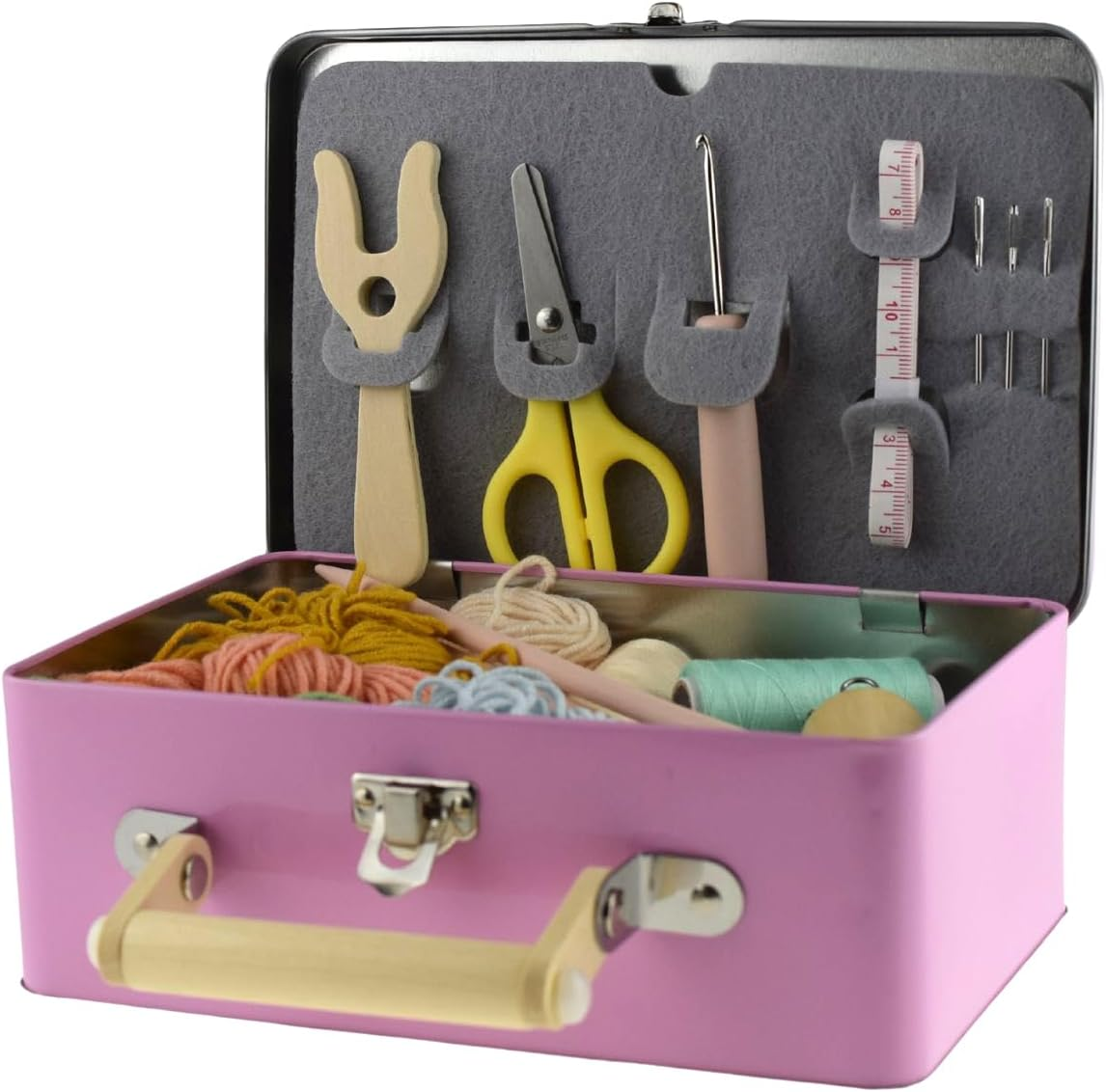 Kaper Kidz Calm & Breezy Knitting Kit in Tin Case Craft Kit for Kids image number 4