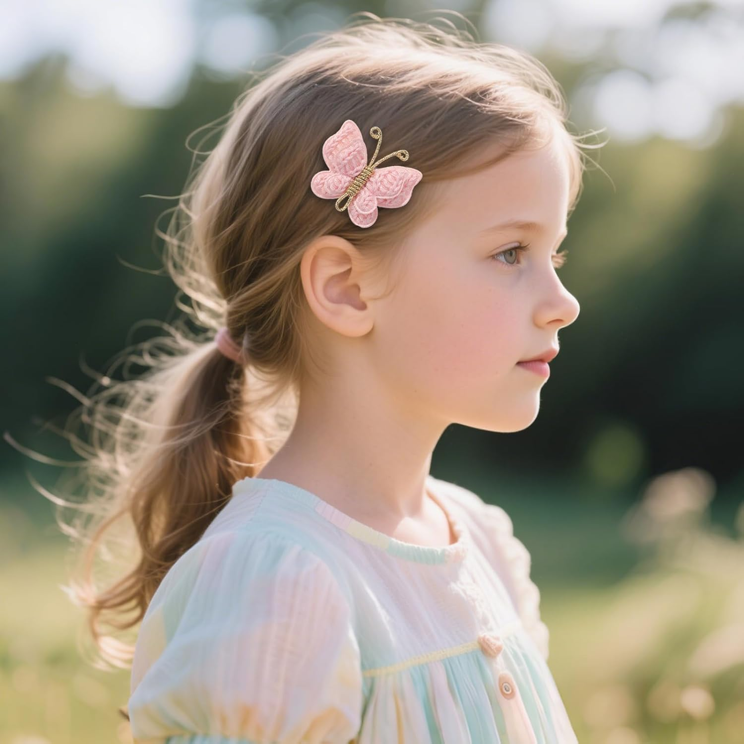 JOVALA 12PCS Baby Girl Hair Bow Clips Mini Butterfly Knitted Hair Clip Barrettes Wedding Hair Accessories for Infants Toddlers Baby Kids image number 4