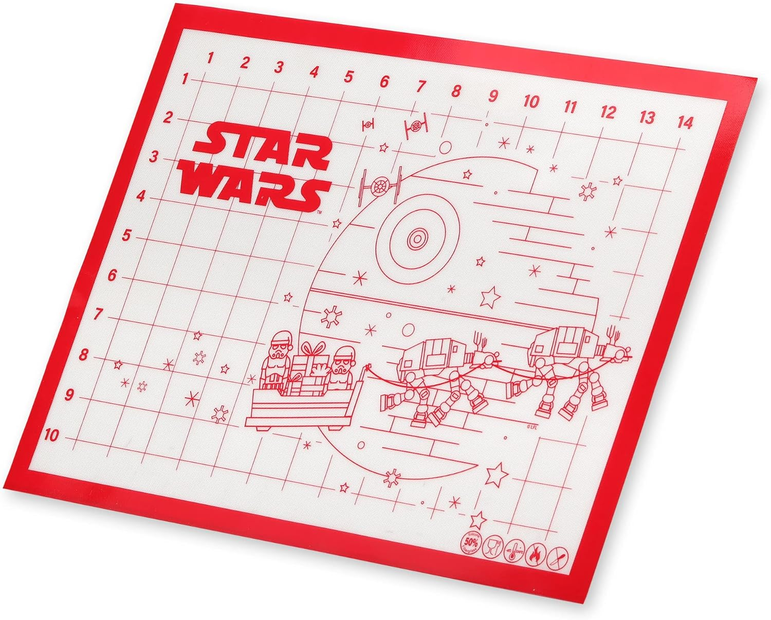 Open Road Brands Disney Star Wars Death Star Silicone Mat for Holiday Baking or Christmas Crafting image number 3