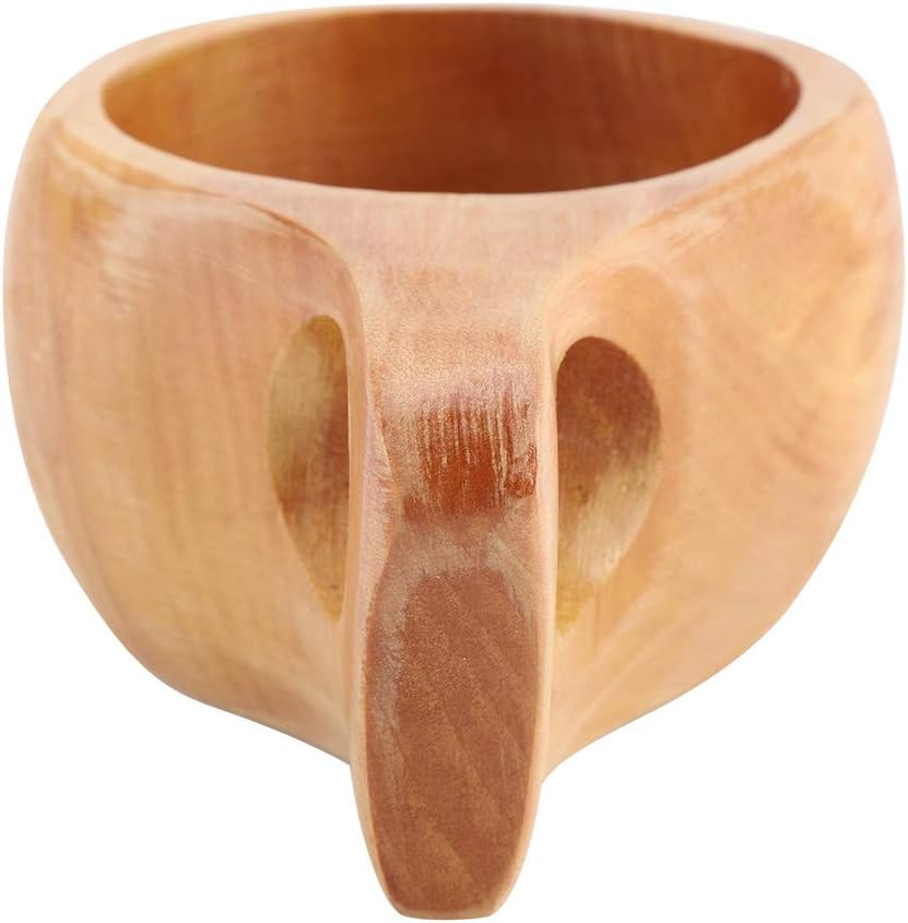 Wooden Tea Cups, Portable Wooden Coffee Cups, Wooden Cups with Handles, Suitable for Outdoor Cam, Adventure, Hiking(Single Hole) image number 6