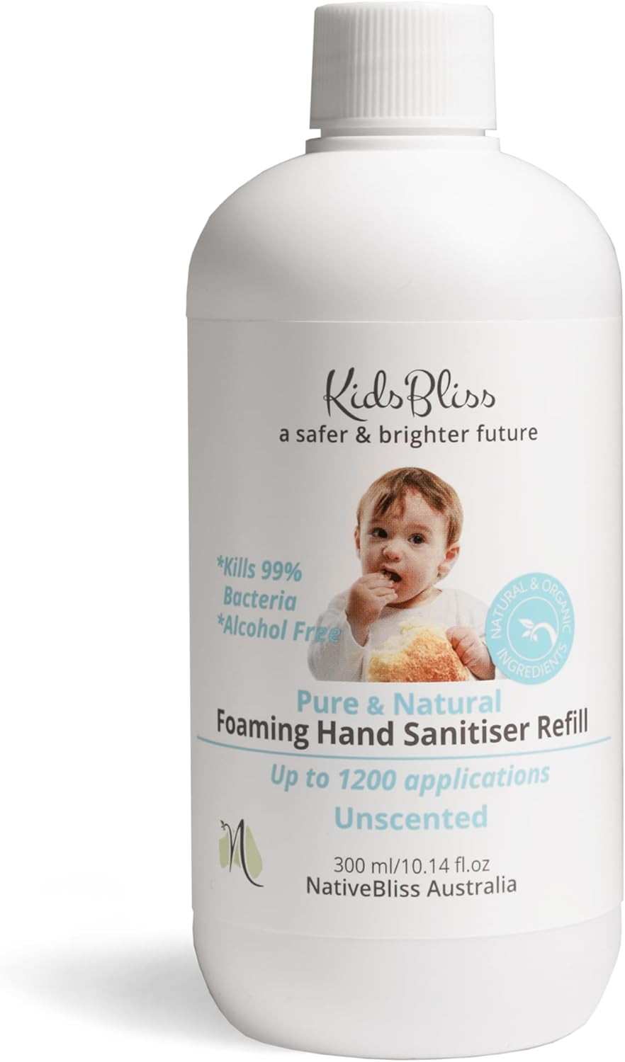 Kidsbliss Alcohol-Free Foaming Hand Sanitiser for Baby & Kids | Gentle, Bzk-Free & Non-Toxic Formula for Sensitive Skin | 200 Pumps (50Ml, Mandarin), Rinse-Free On-The-Go Sanitizer image number 2