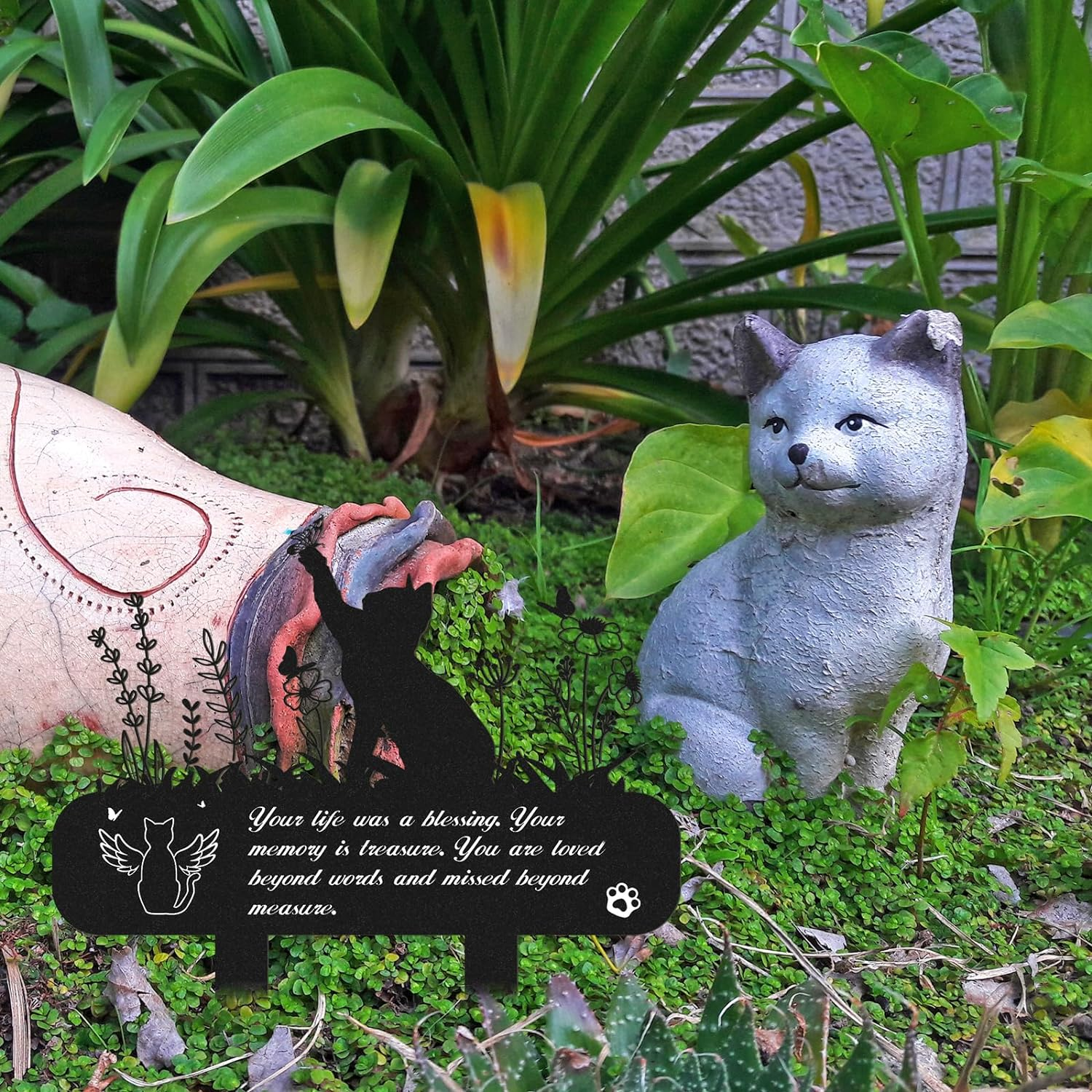 Rngmsi Pet Grave Markers - Metal Cat Memorial Plaque, Waterproof Cemetery Stakes, Pet Headstone (13.4 X 12 In) - Dog 3 image number 4