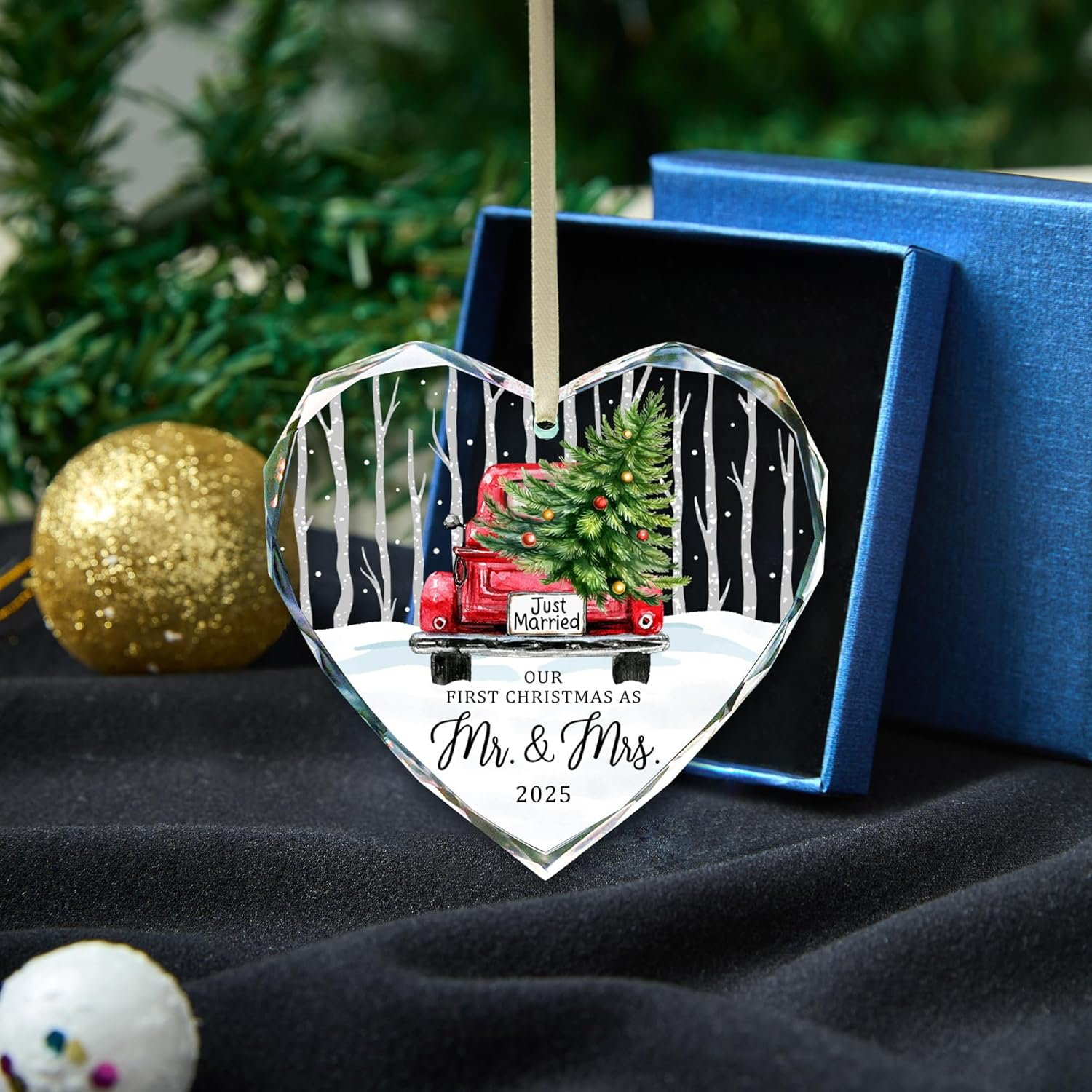 Wedding Gifts,First Christmas Married Ornament 2025,Our First Christmas as Mr and Mrs Christmas Ornament Bridal Shower Gift image number 3