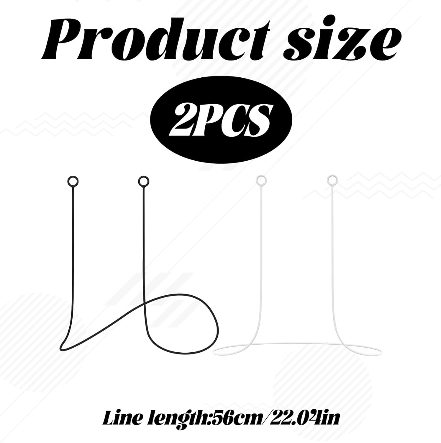 2Pcs Earplug Lanyard, Cord Lanyards, Soft Durable Flexible Silicone Earplug Connection Cable with Flexible Silicone Strap for Convenient Safe Hold of Earplugs, Earphones & Earbuds(Black and White) image number 5