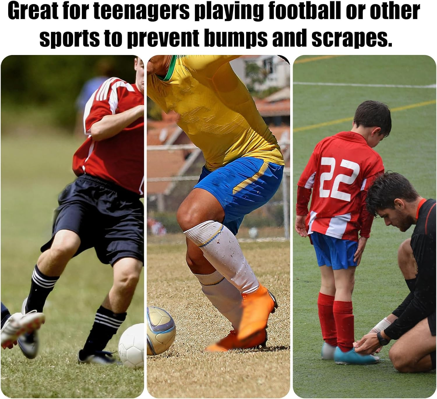 2Pcs Mini Shin Guard, 3.15X1.97 Inch Miniature Soccer Shin Pads Small Shin Protective Tiny Football Shin Supplies Cushion Protection for Kids Youth Adults (Green Text on Black Background) image number 2