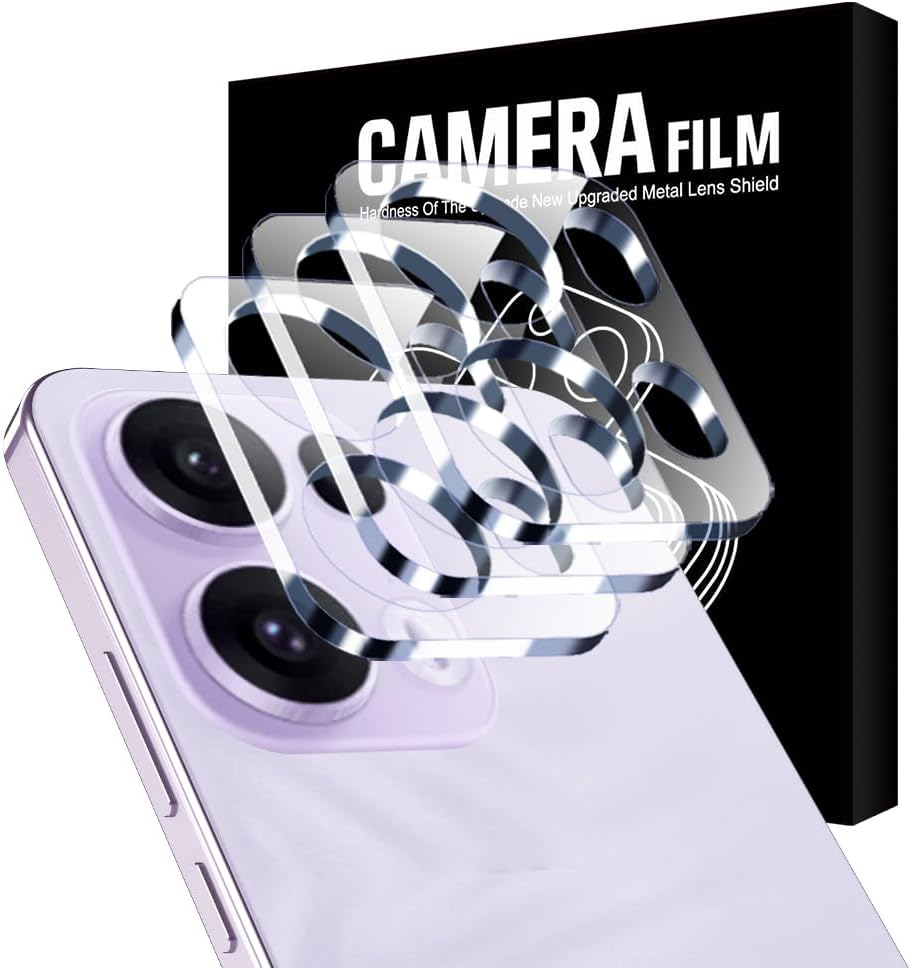 Lemxiee Pack of 3 for Oppo Reno 13 Pro 5G Camera Protection Tempered Glass HD Anti-Scratch One-Piece Tempered Glass Camera Protective Film for Oppo Reno 13 Pro 5G image number 2