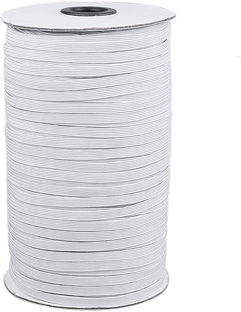White Elastic Band for Sewing, 200 Yards 1/4 Inch Elastic Cord/Elastic Rope - Heavy Stretch Knit Elastic Band for Sewing Crafts DIY Jewelry Making Bedspread Cuff image number 2
