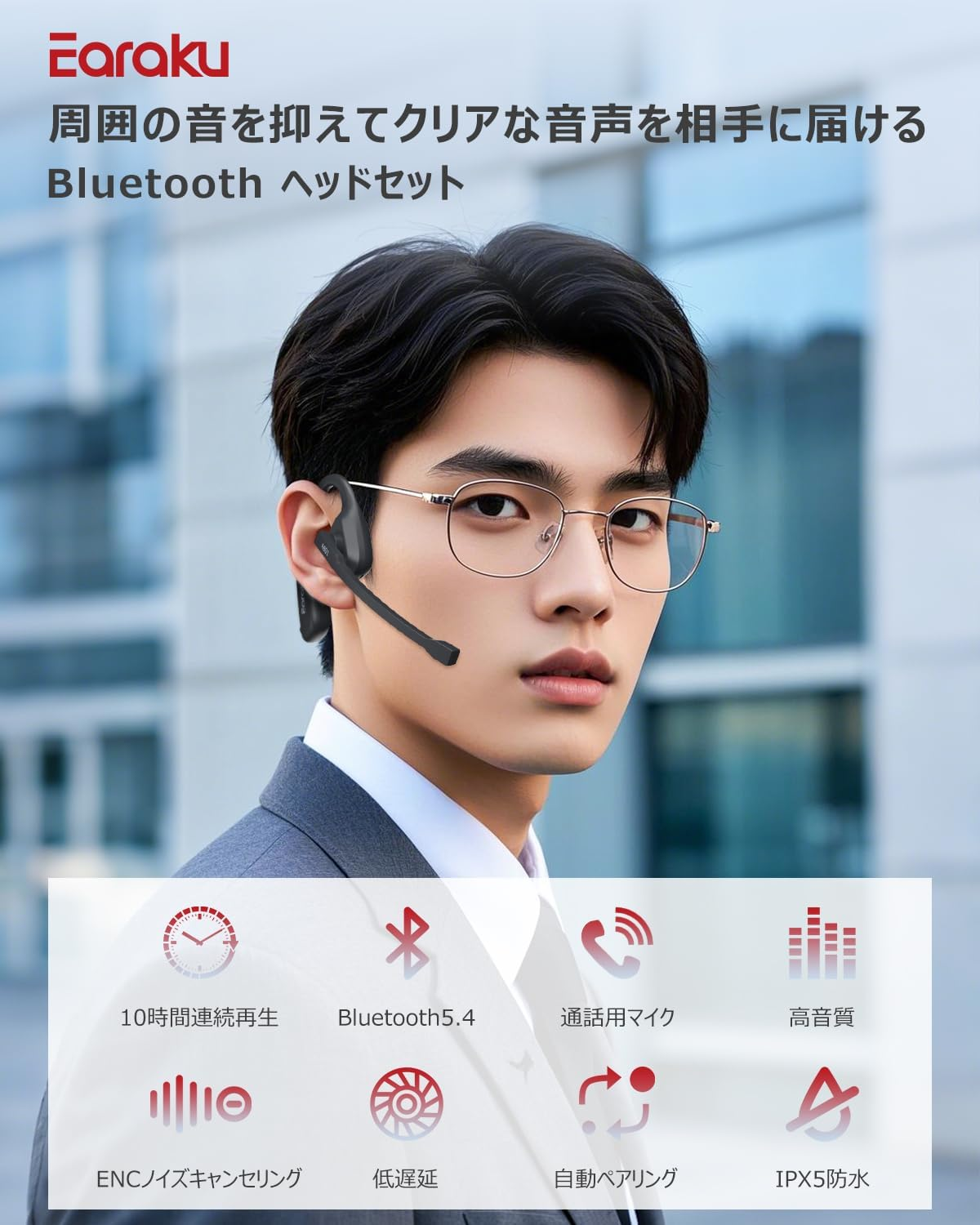 Earaku Bluetooth Earbuds Bluetooth Headset Call Earphone Binaural over Ear image number 4