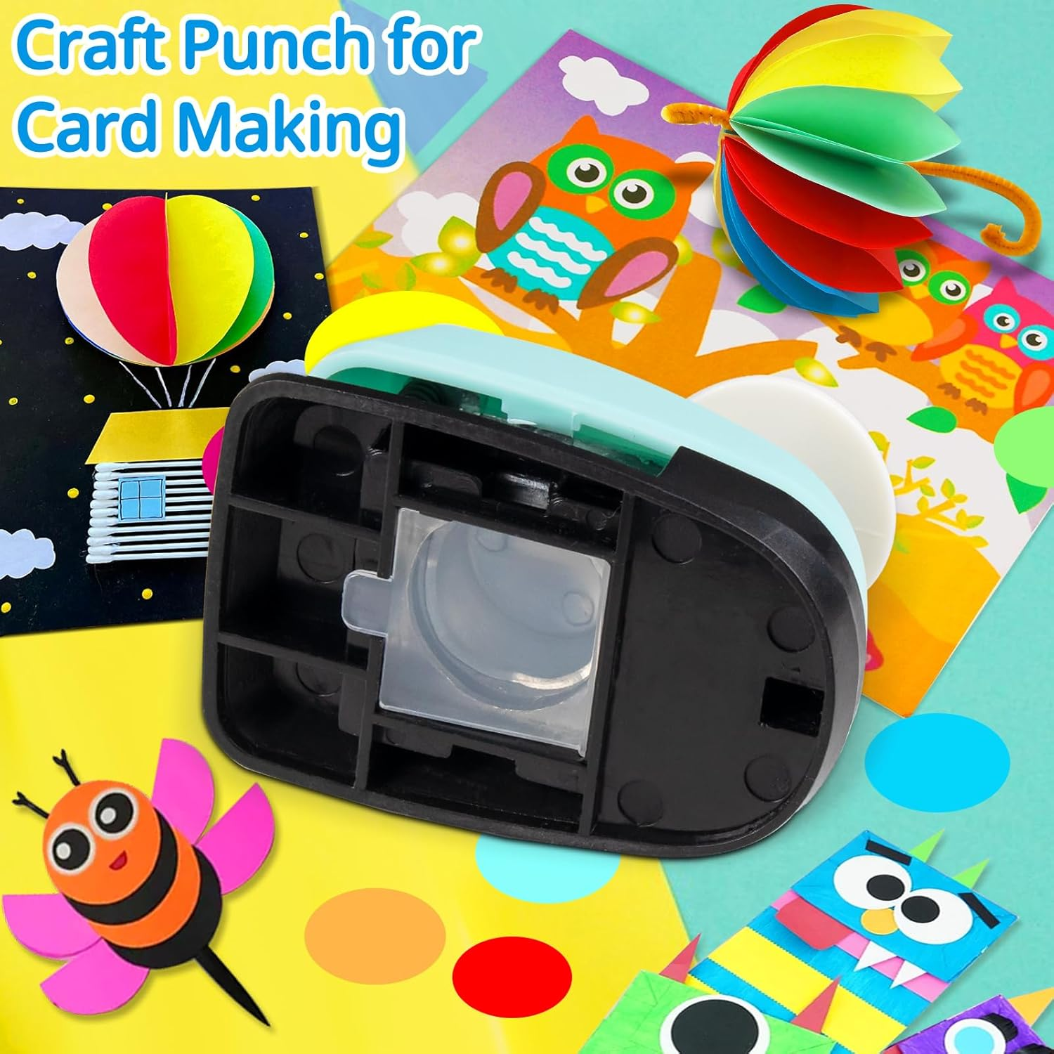 Circle Punch Set Circle Hole Puncher Paper Punches for Crafts 2 Inch Paper Punch 1.5 in Scrapbook Puncher 1 Inch Hole Punch 5/8 Inch Craft Punches 3/8 Inch Hole Punch image number 2