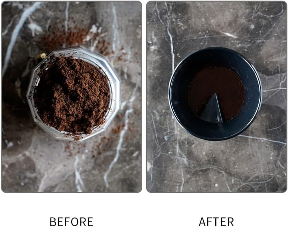 Watchget Moka Pot Dosing Funnel - 54Mm Espresso Coffee Dosing Ring, Plastic Powder Receiver and Distribution Tool for 3-Cup Moka Express Pot, Black image number 4