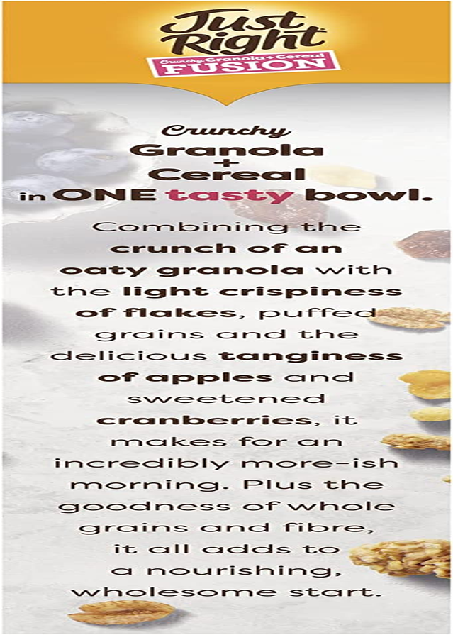 Kellogg'S Just Right Crunchy Granola Cereal Fusion, Cranberry and Apple, 400G image number 5