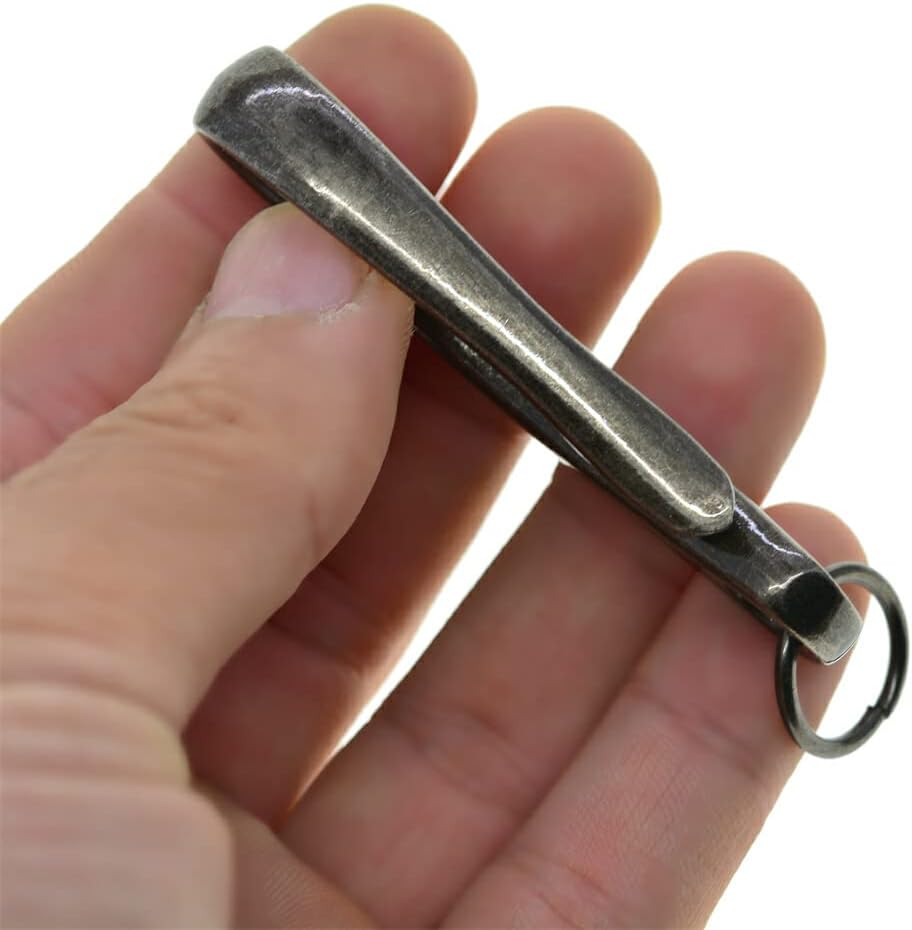 2 Pieces Wallet Japanese U-Shaped Hook Zinc Alloy Keychains Hooks Hanging Handicrafts Key Ring Presents Accessories, Black - Dark Gold image number 4