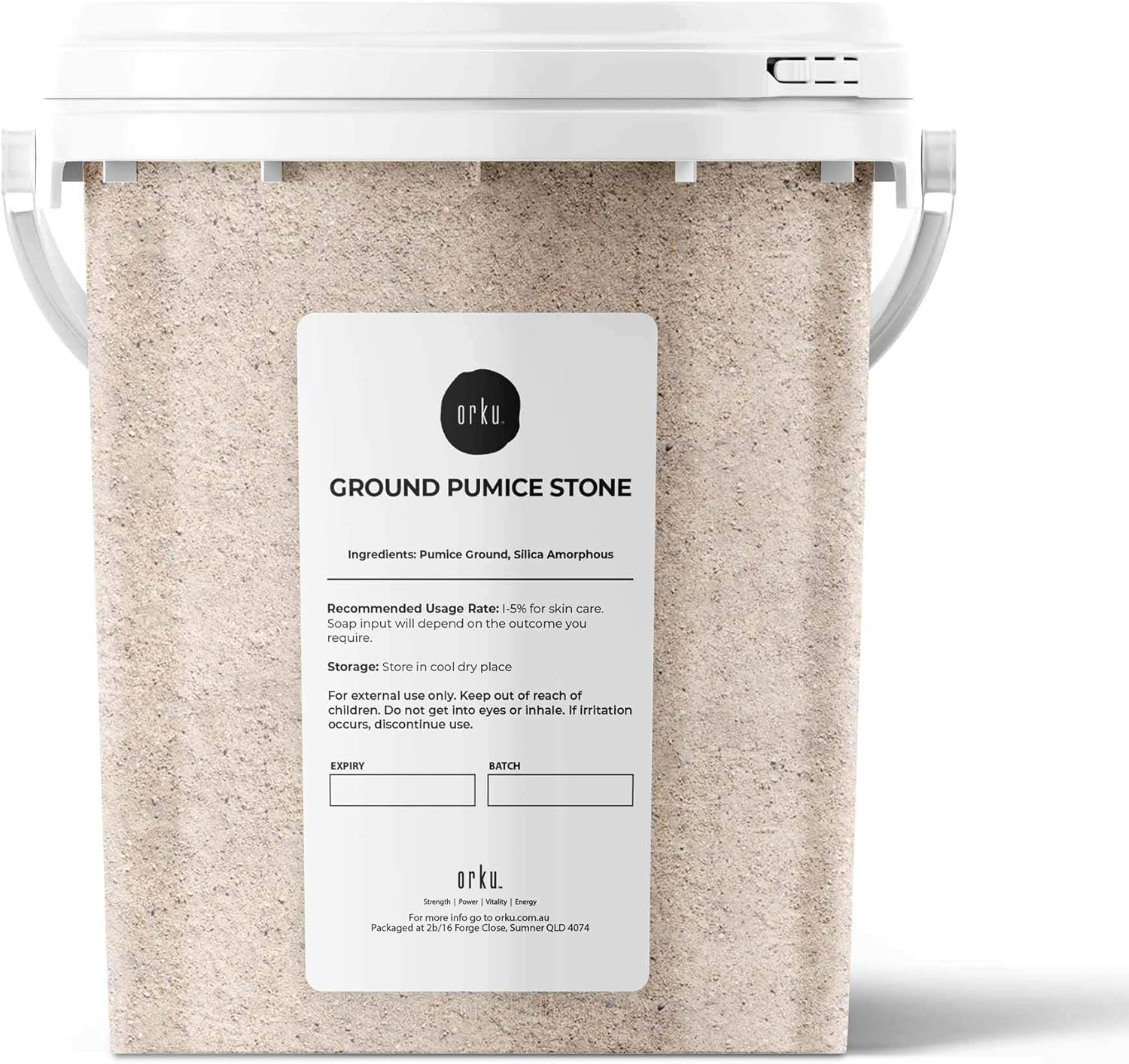 1.3Kg Ground Pumice Stone Granular Powder Tub Exfoliant Body Scrub Soap Additive image number 1