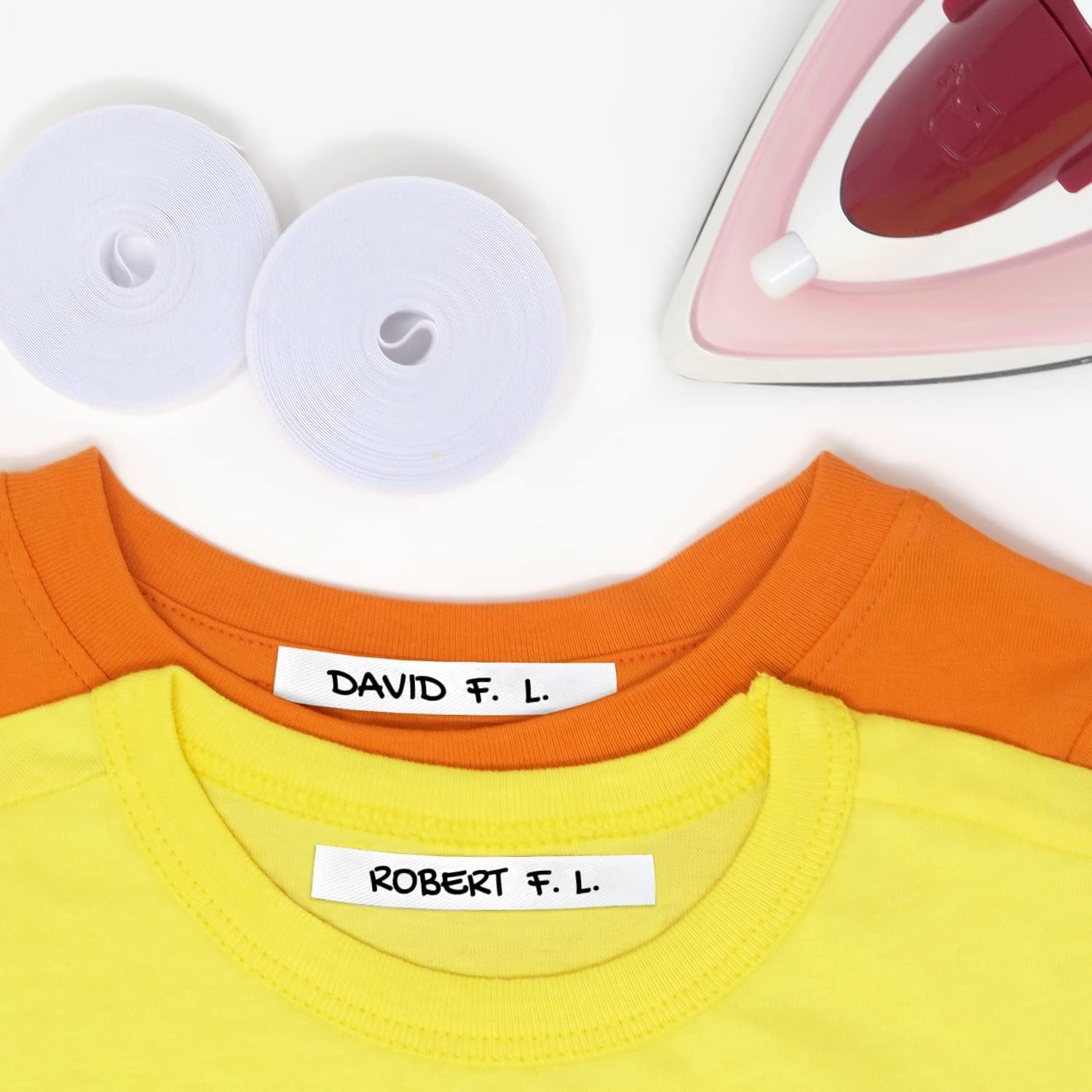 Write on Tape, Iron on Fabric Labels for Clothes Marking, Thermo-Adhesive Name Labels, School & Nursery Use, 3M X 1Cm Roll, Cotton (White) image number 4