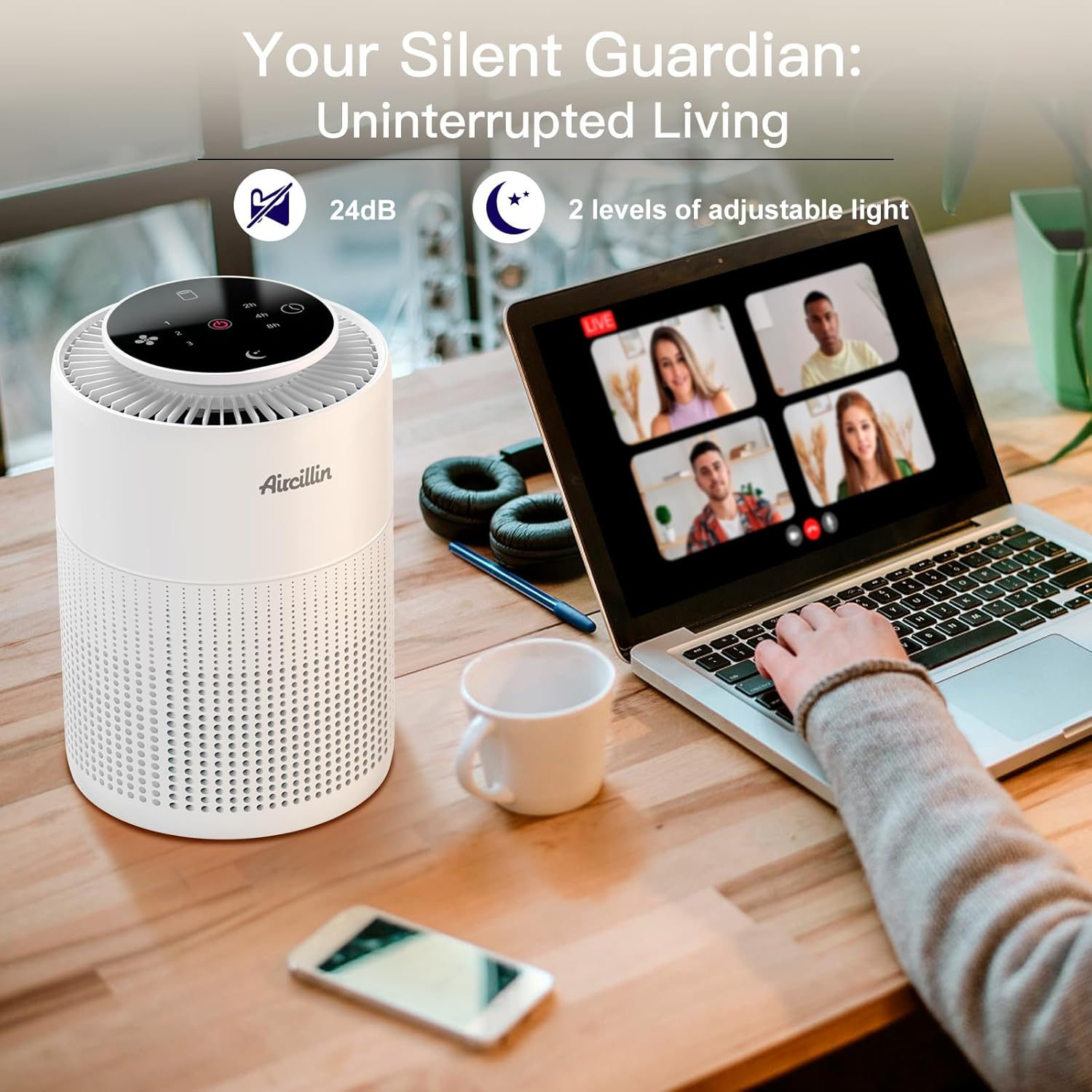 Aircillin Air Purifier AP070A & AP070B Replacement Filters, Efficiency Activated Carbon, High-Efficiency HEPA Filter, 2 Pack image number 6