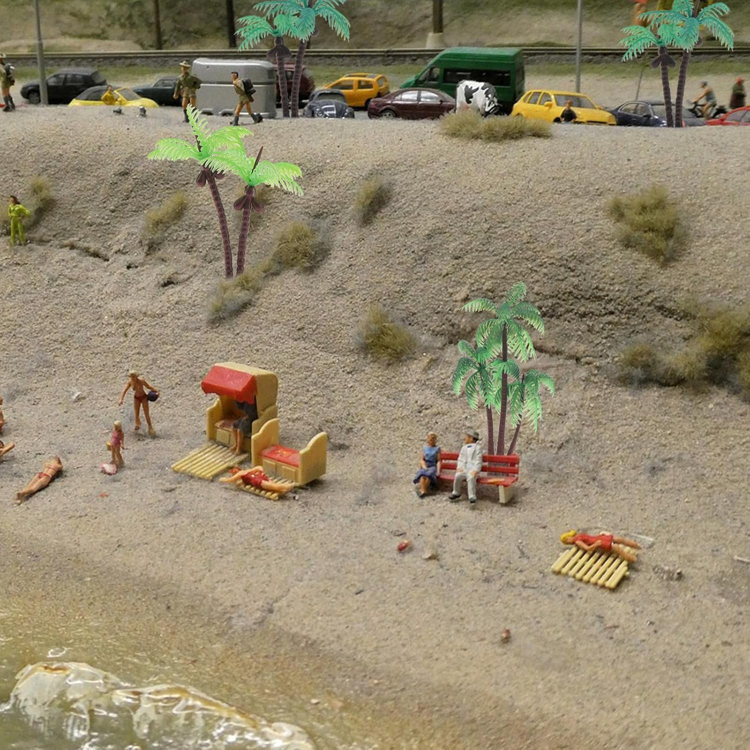 10Pcs Miniature Coconut Palm Tree Model Artificial Greenery Plant Decoration DIY Train Railway Building Diorama Sandbox Cake Topper Landscape - A image number 6