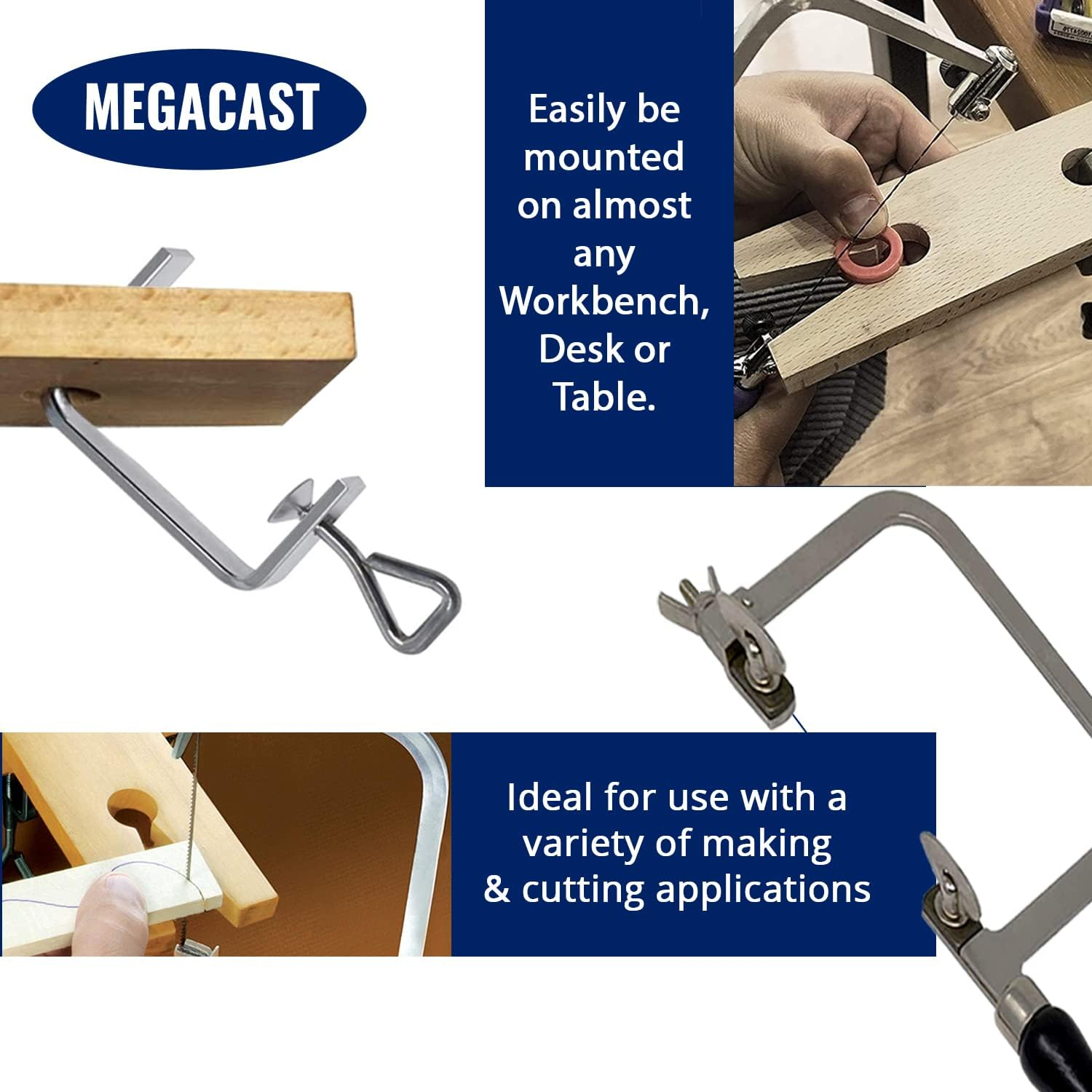 3 in 1 Professional Jeweler'S Saw Set Saw Frame 144 Blades Wooden Pin Clamp Wood Metal image number 6