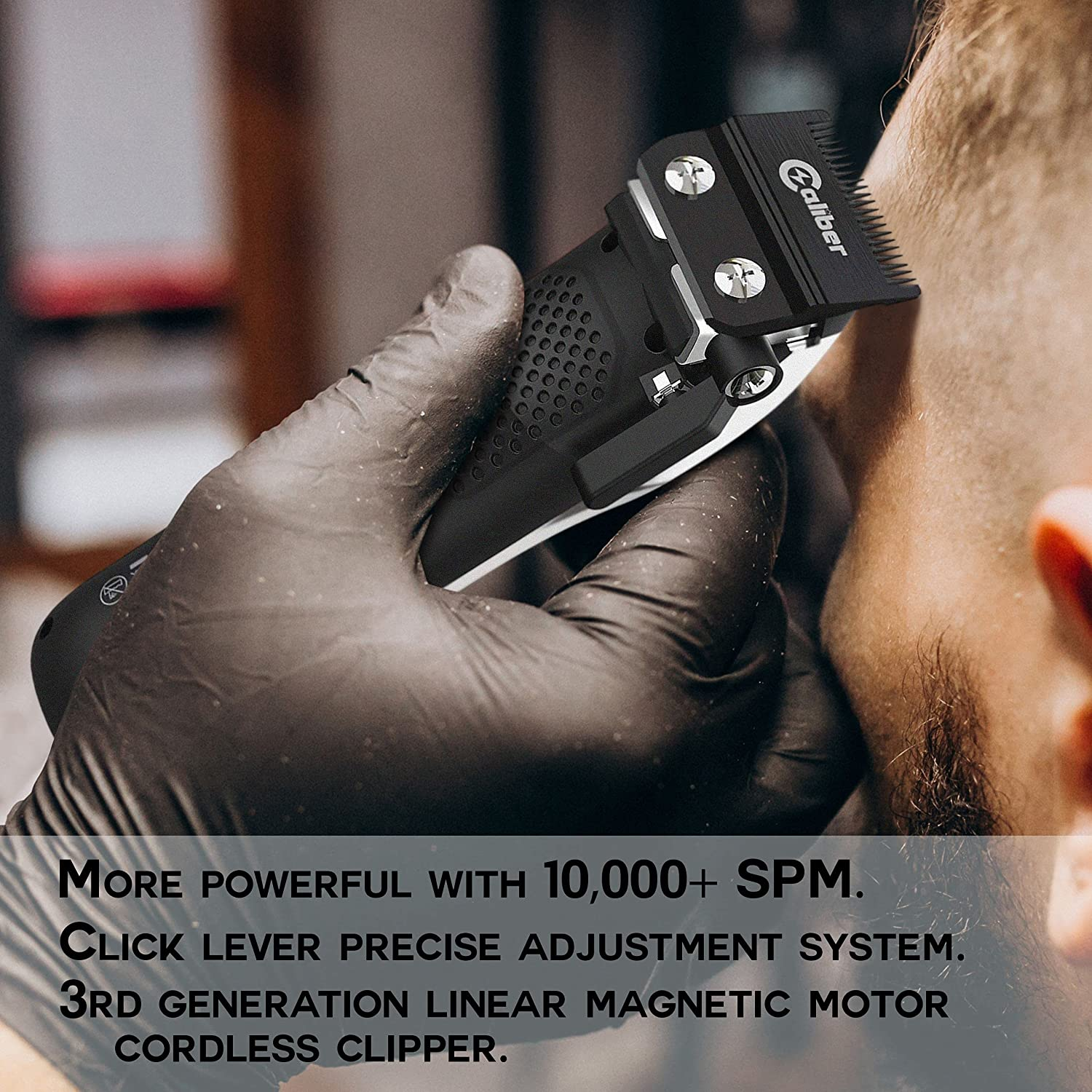 Calibre .50 Cal Professional Cordless Clipper - Rechargeable, High Speed Magnetic Motor, Reliable Constant Power, 4 Hours Running Time - Used by Stylists & Barbers image number 4