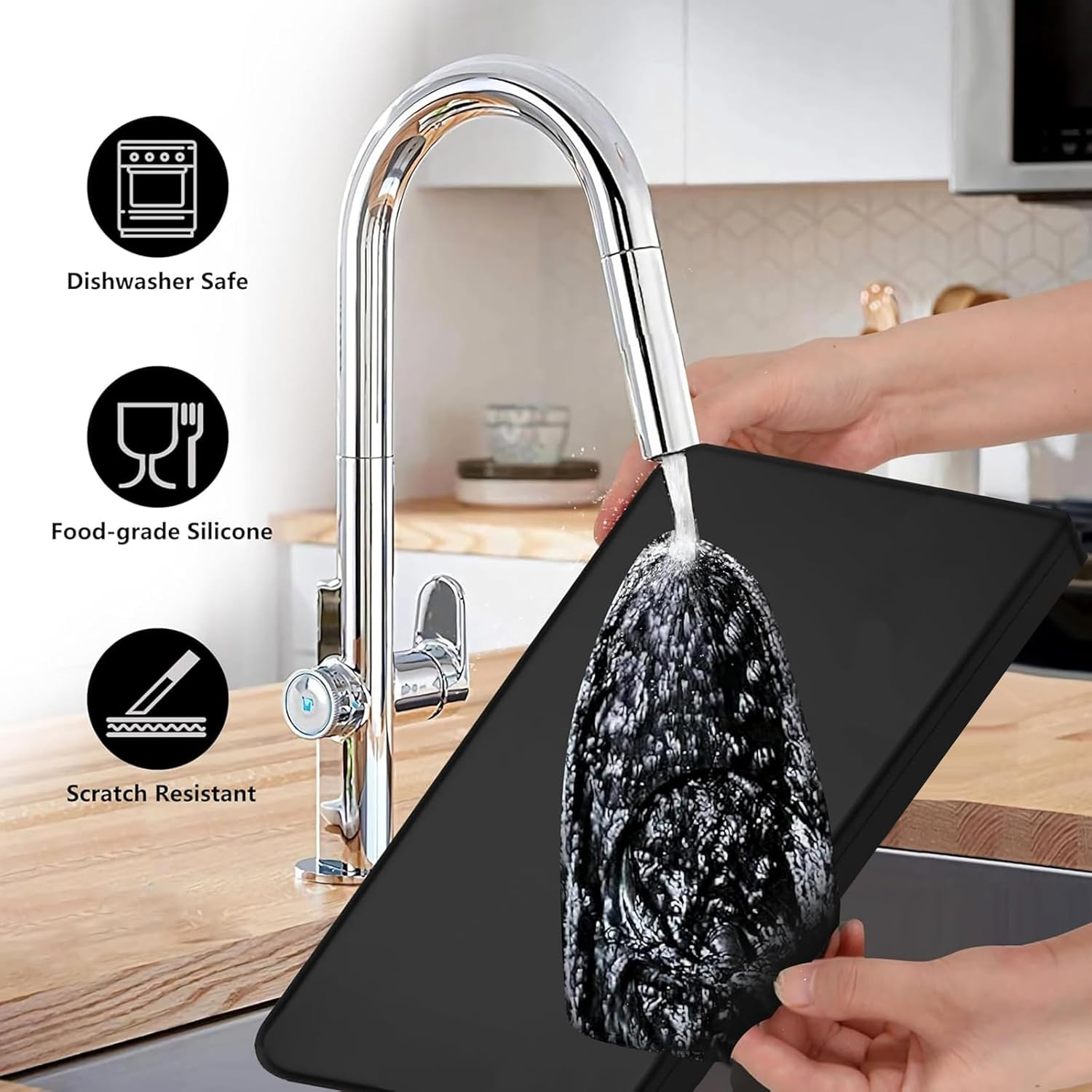 Silicone Coffee Tamper Mat - Non-Slip Stable Base for Espresso Machine, Ideal for Caf&eacute;, Office & Home Bar, Protects Countertops (Black) image number 6