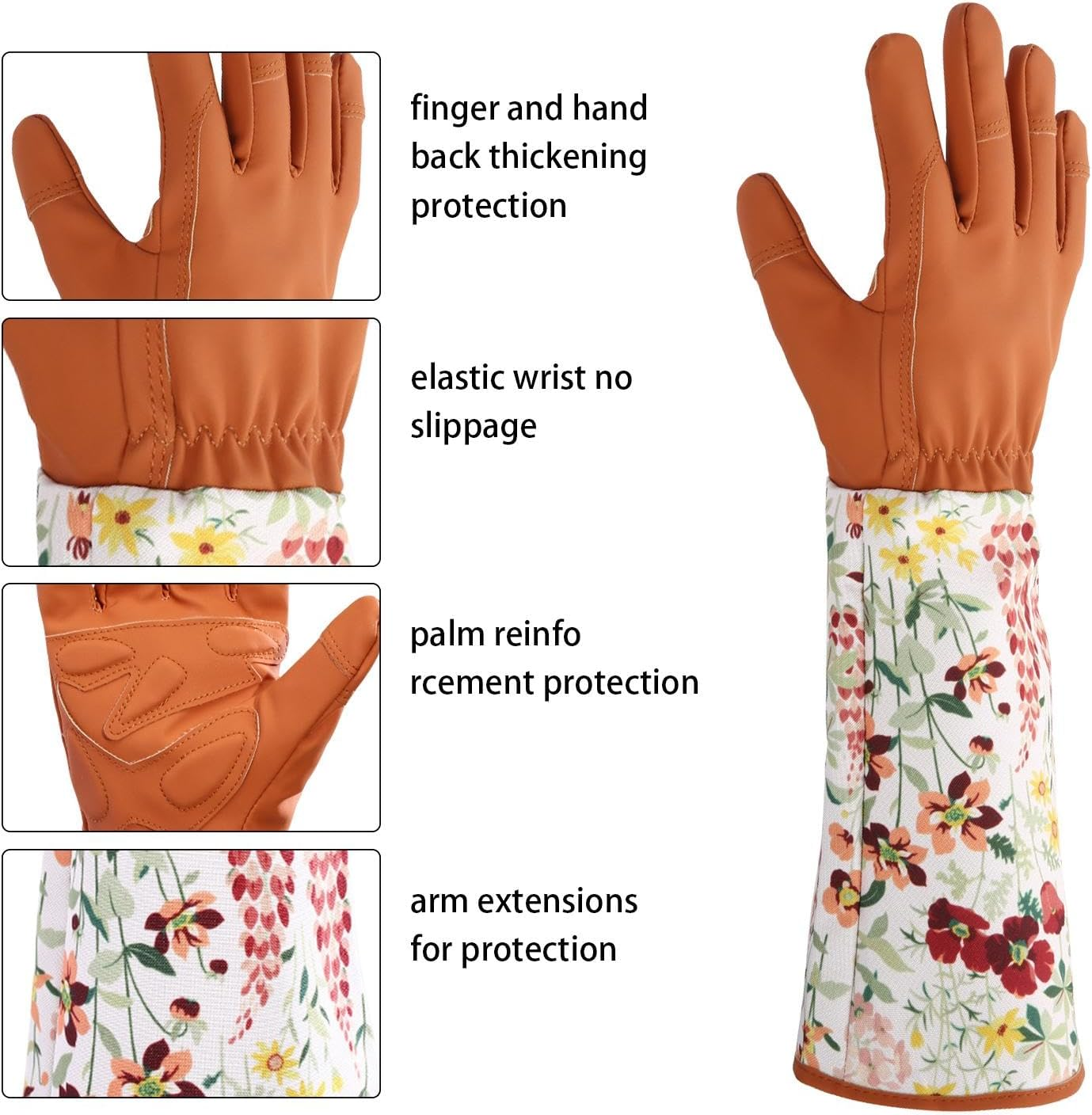 Garden Gloves for Women Thorn Proof | Pruning Gloves Puncture Resistance - Non-Slip Work Gloves Palm Padded Gardening Supplies for Yard Outdoor image number 4