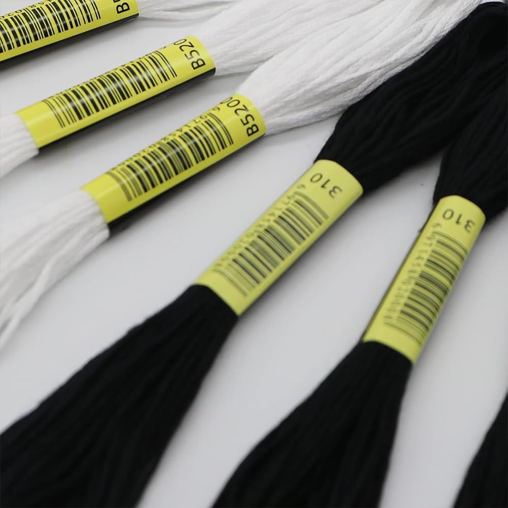 40 Skeins Embroidery Floss Cross Stitch Threads Black and White Cotton Embroidery Floss Friendship Bracelets for Beginners Crafts