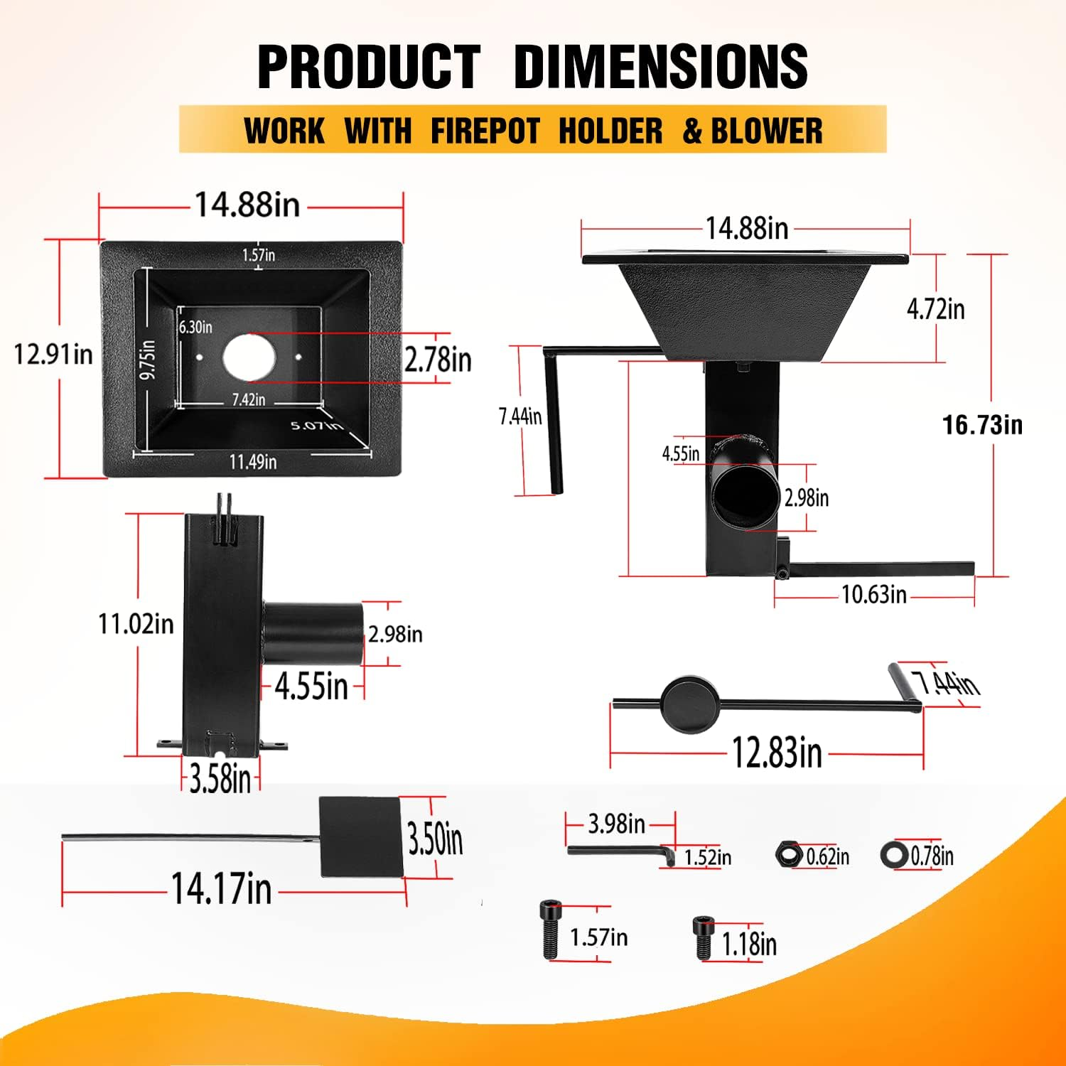 Upgraded Blacksmith'S Welded Coal Forge Firepot, 10 X 12 Inch Blacksmithing Firepot, 2600F Rated for Forging Blacksmith Farrier, Knife and Tool Making image number 6