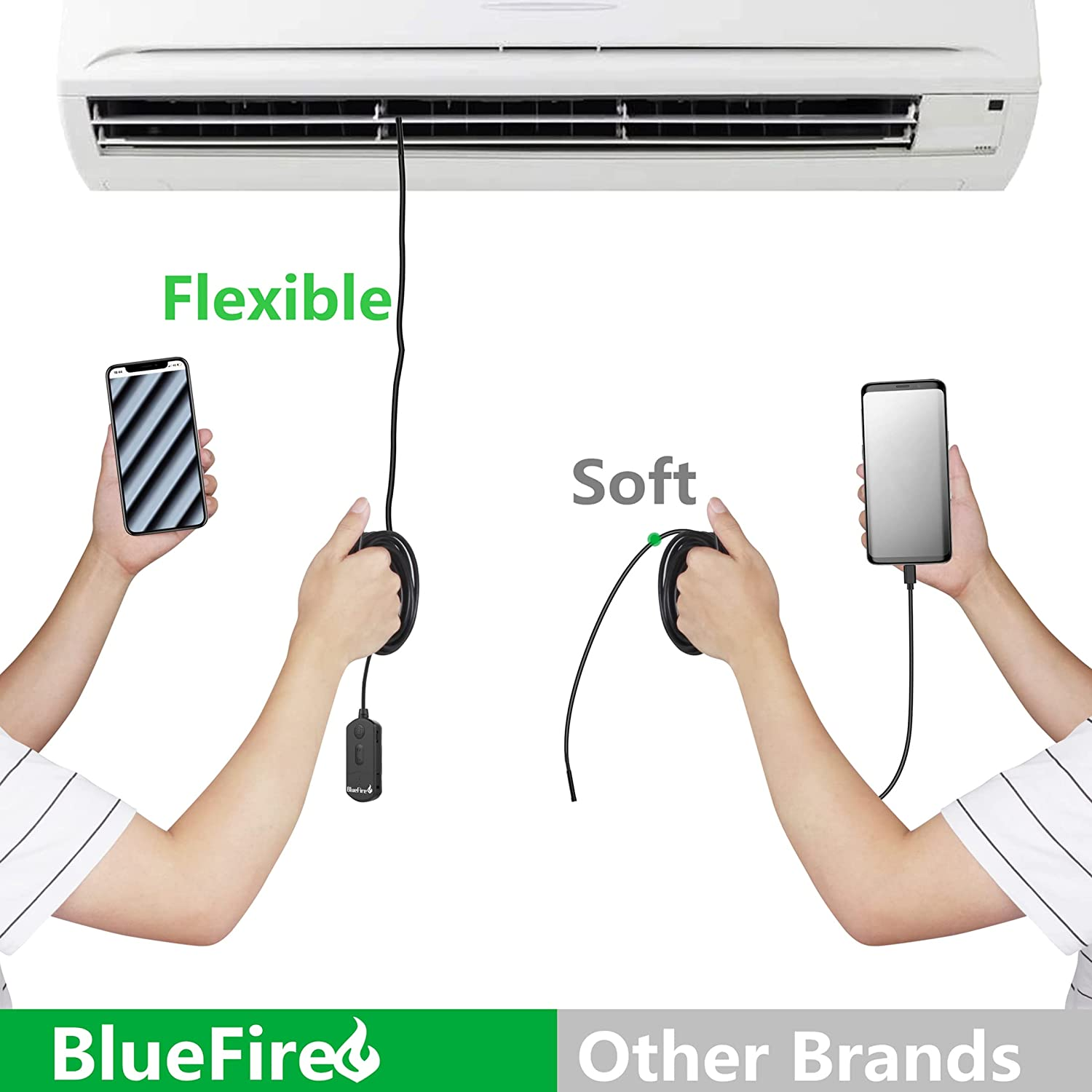 Bluefire Industrial Endoscope, 3.9Mm Super Slim Industrial Borescope for Automotive Inspection, 1080P HD Snake Camera with 6 LED Lights, Waterproof Inspection Camera for Smartphone/Tablet(3.5M) image number 1