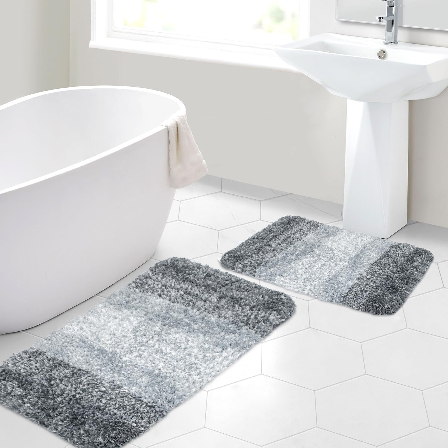 BYUNER Rug Home D&eacute;cor Products Bath Mat Luxury Kitchen Mat Extra Soft Rug Absorbent Bathroom Mat Non-Slip Toilet Mat Plush Bath Rug Machine Wash Dry image number 1