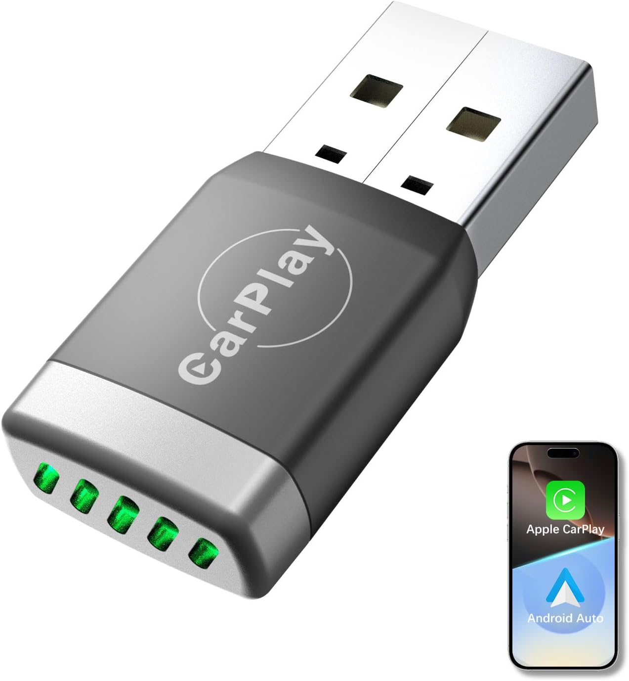 MONODEAL 2-In-1 Wireless Carplay Adapter, 2025 Upgrade Carplay & Android Auto Adapter, Fast & Stable Connection, Compatible with OEM Wired Carplay Cars image number 2