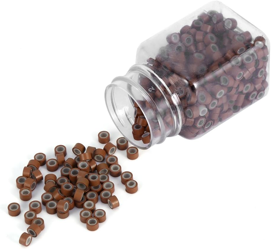 EVGATSAUTO 500PCS Hair Extension Rings, 5 Colors Aluminum Silicone Lined Loops with Soft Comfortable Undetectable Hold for Human Hair (Blonde) image number 5