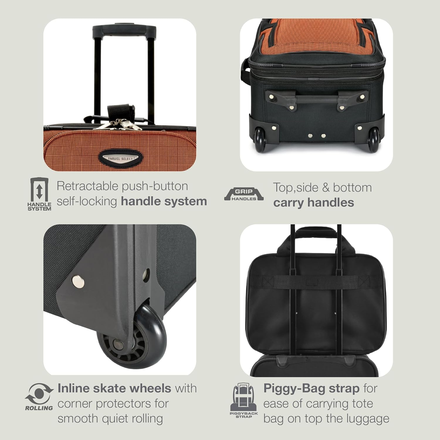 Traveler'S Choice Amsterdam 4-Piece Luggage Set