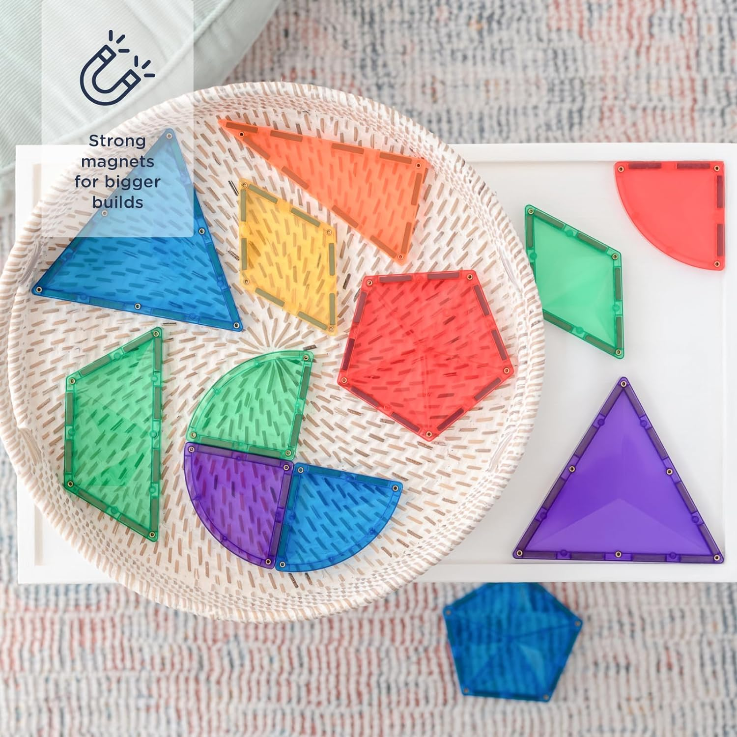 CONNETIX Magnetic Tiles Rainbow Shape Expansion Pack, 36 Pieces image number 5